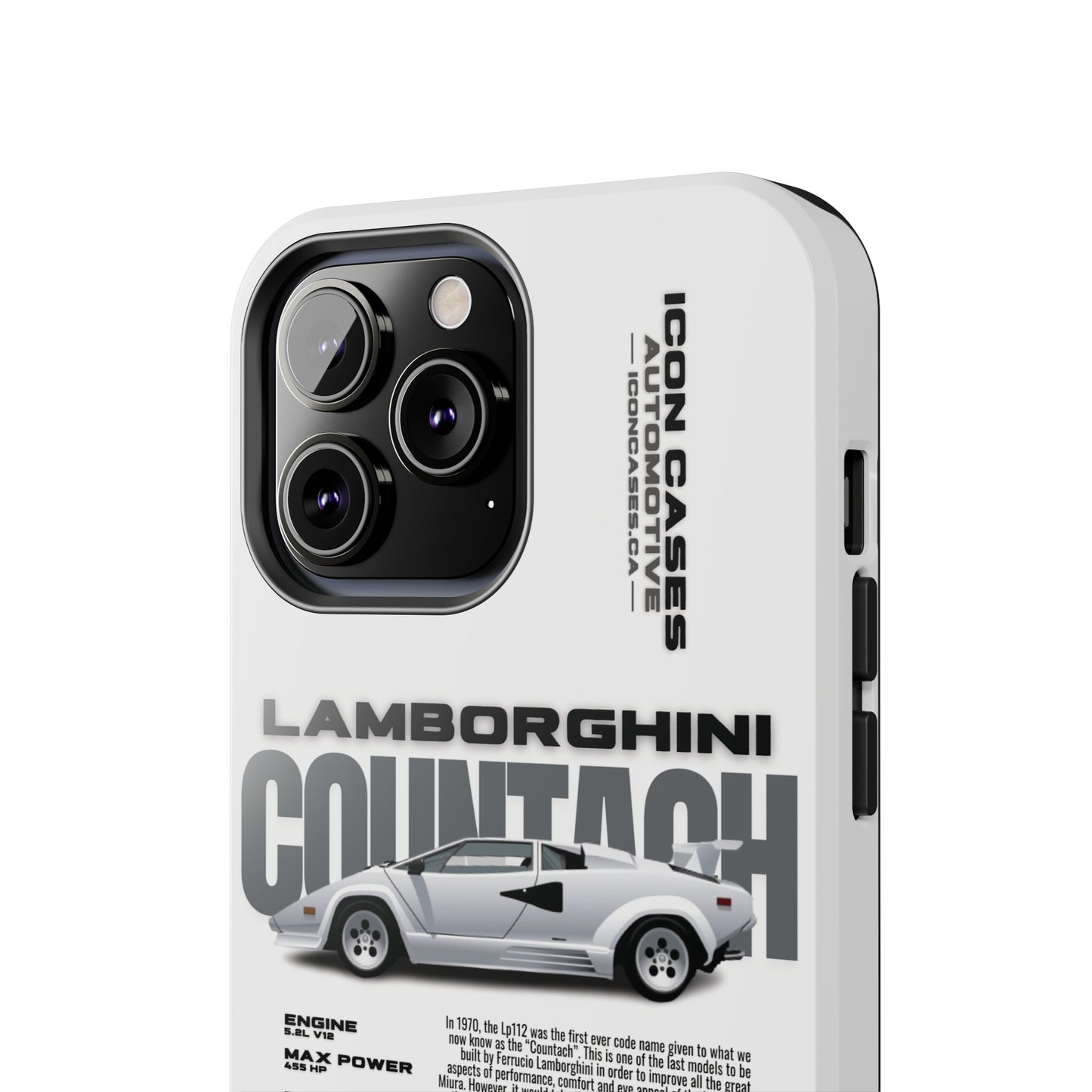 "Countach" White Case Phone Case Icon Cases