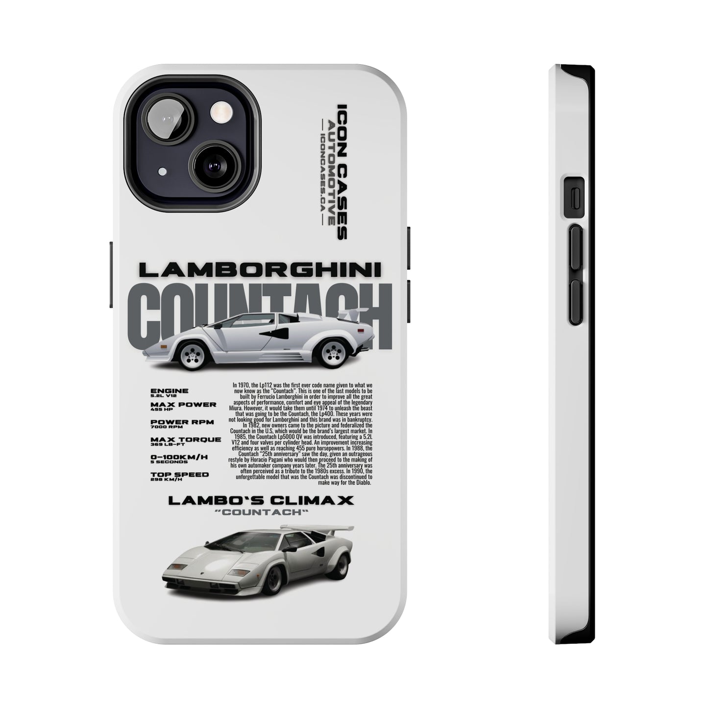 "Countach" White Case Phone Case Icon Cases