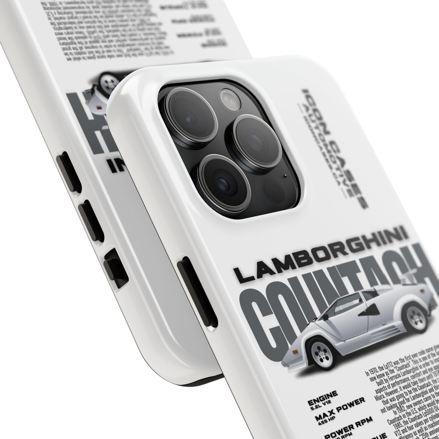 "Countach" White Case Phone Case Icon Cases