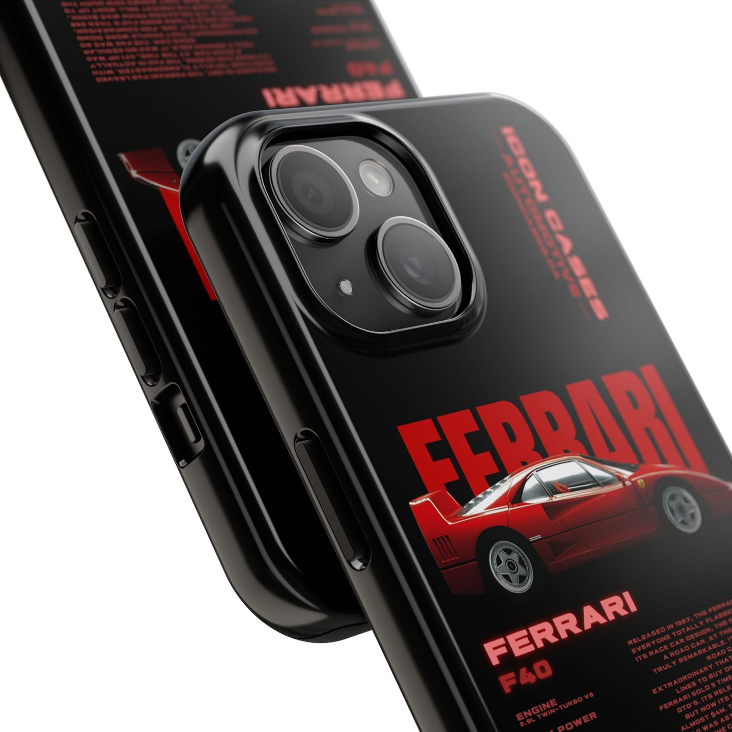 "F40" Black Case Phone Case Icon Cases