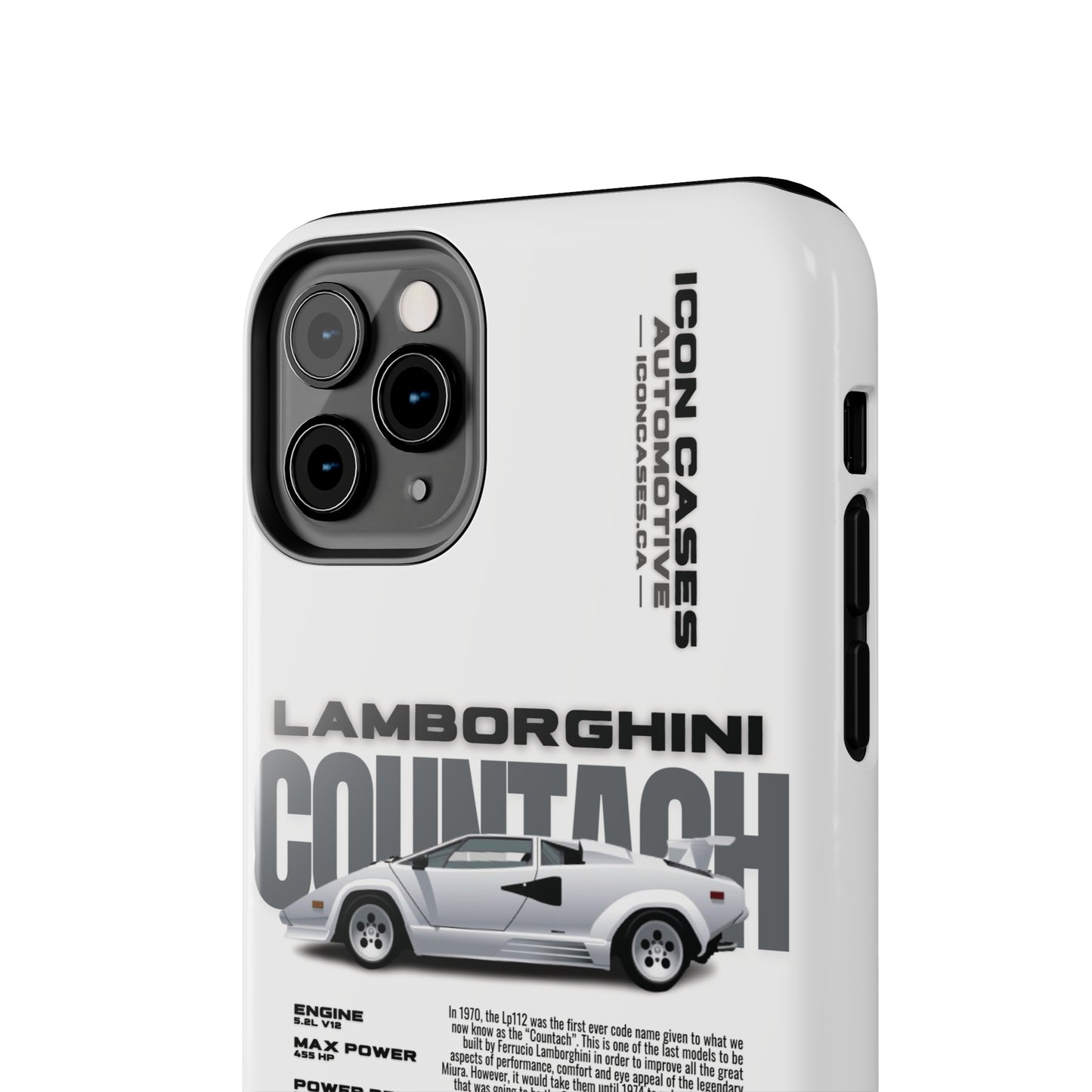 "Countach" White Case Phone Case Icon Cases