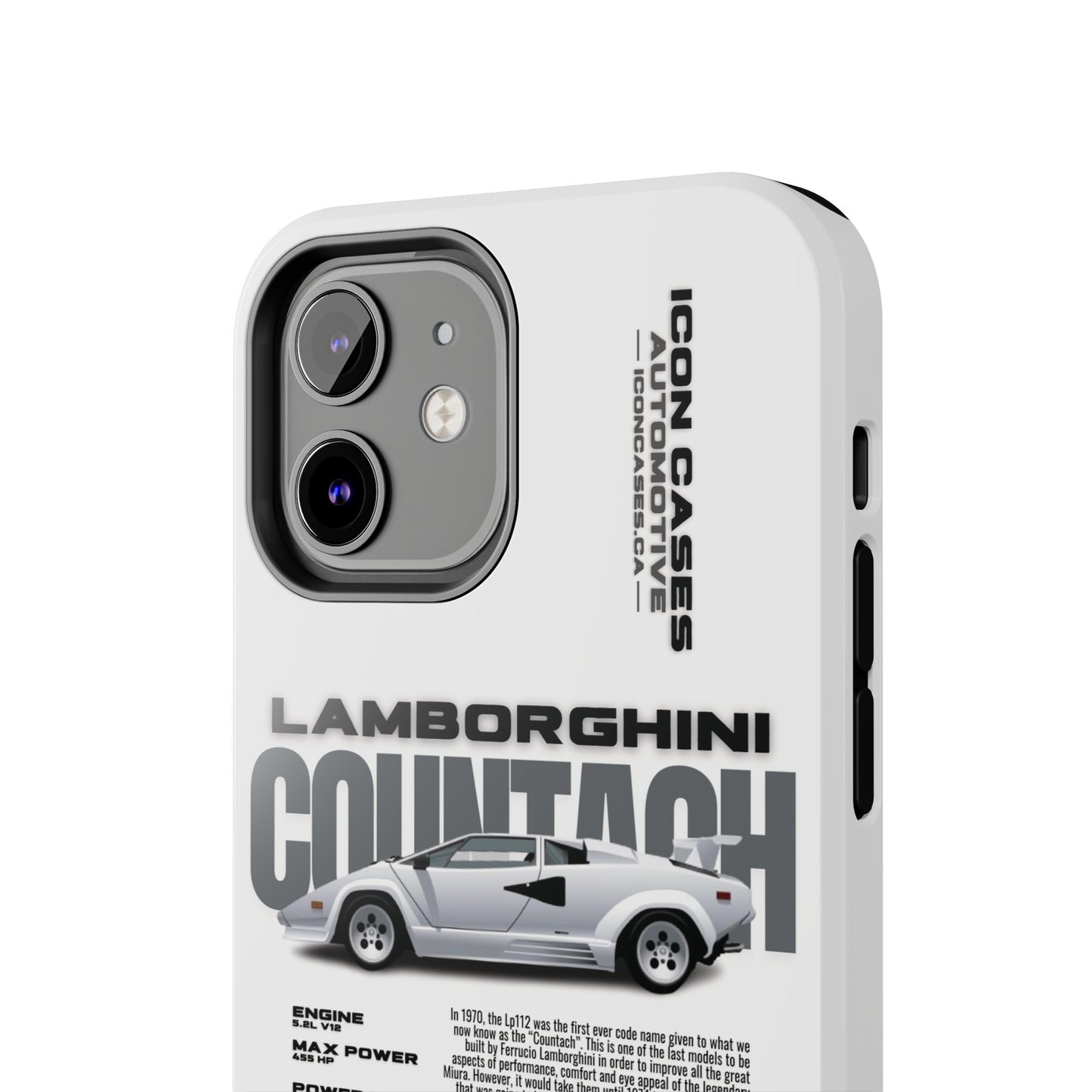 "Countach" White Case Phone Case Icon Cases