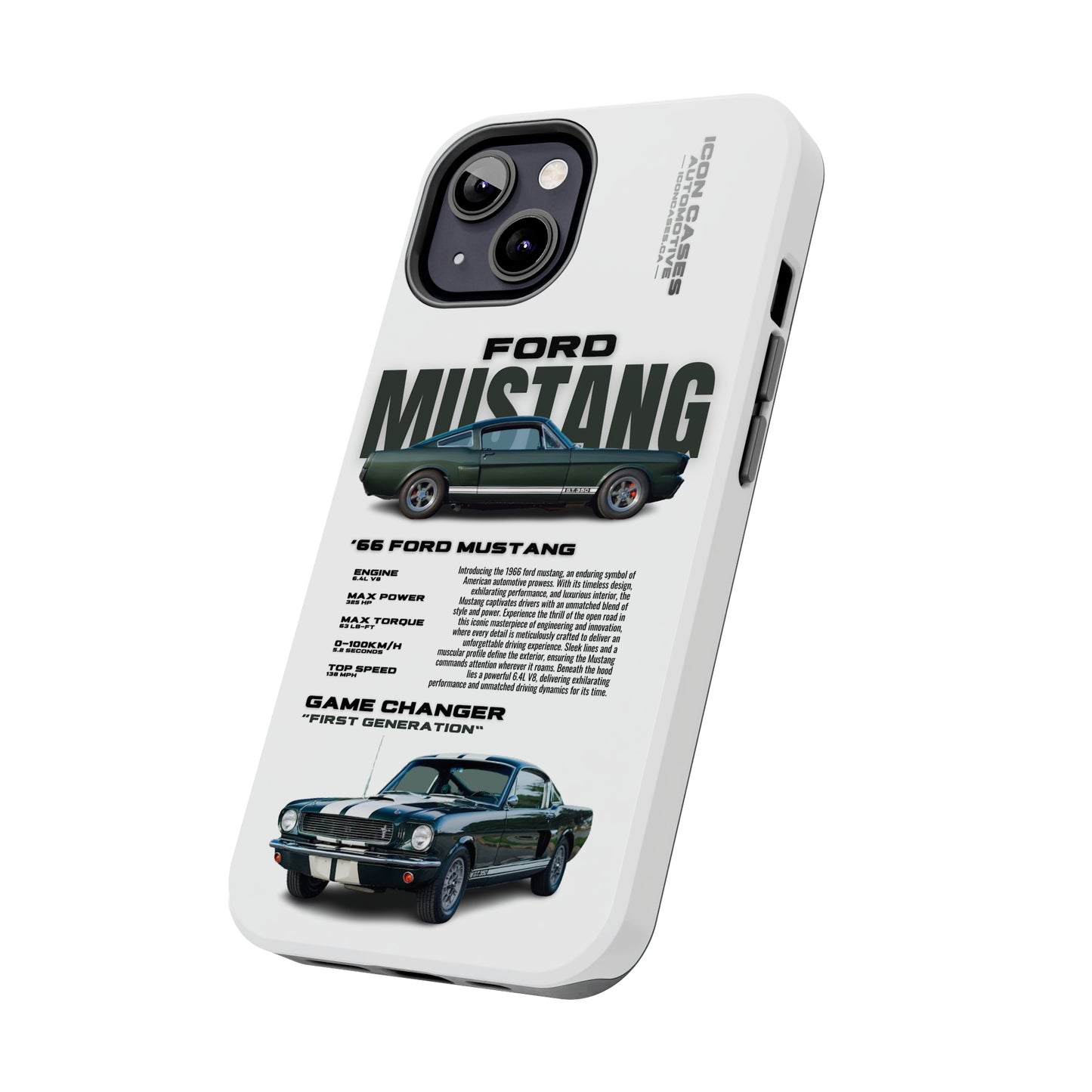 "Mustang" White Case Phone Case Icon Cases