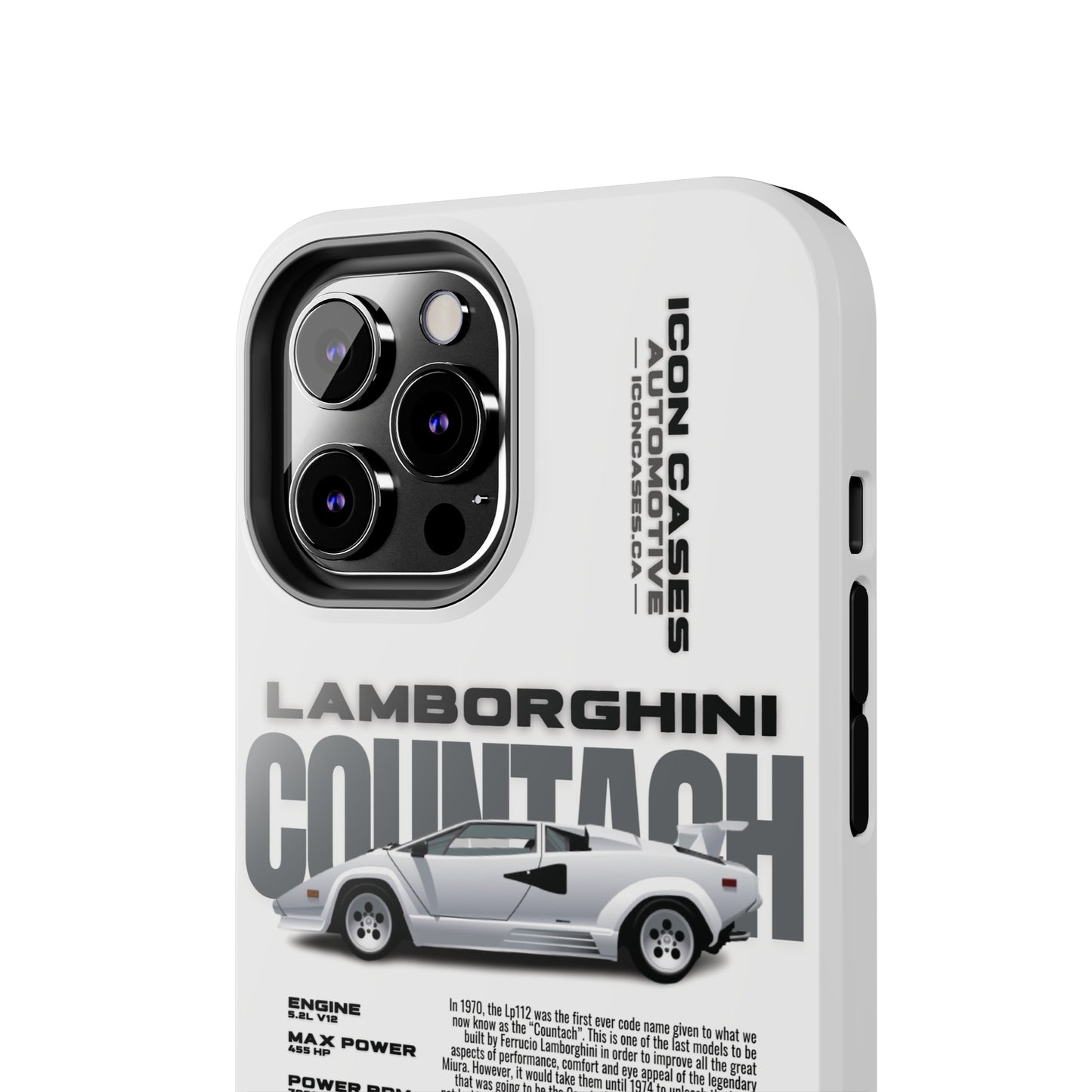 "Countach" White Case Phone Case Icon Cases