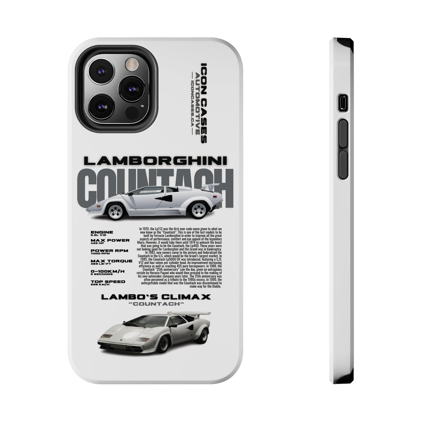 "Countach" White Case Phone Case Icon Cases