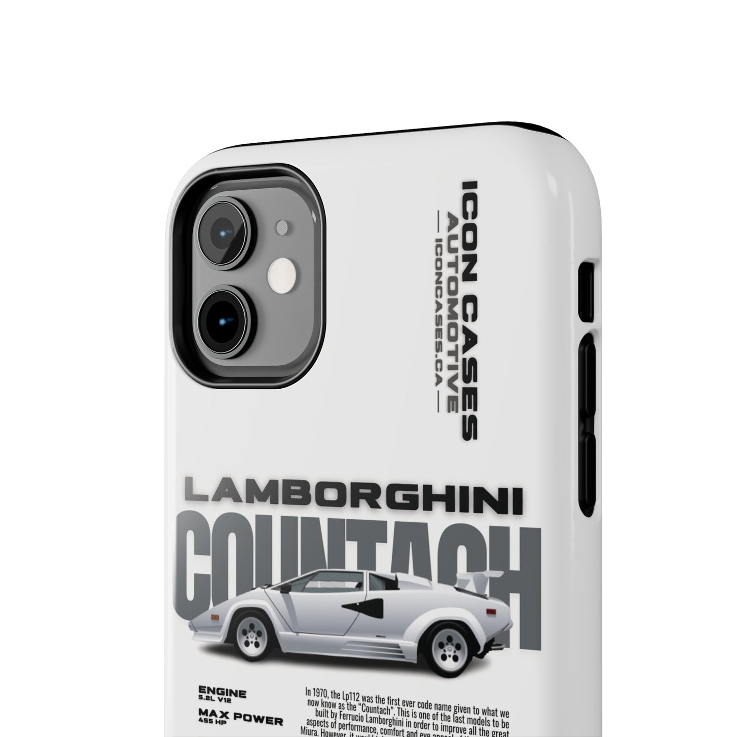 "Countach" White Case Phone Case Icon Cases