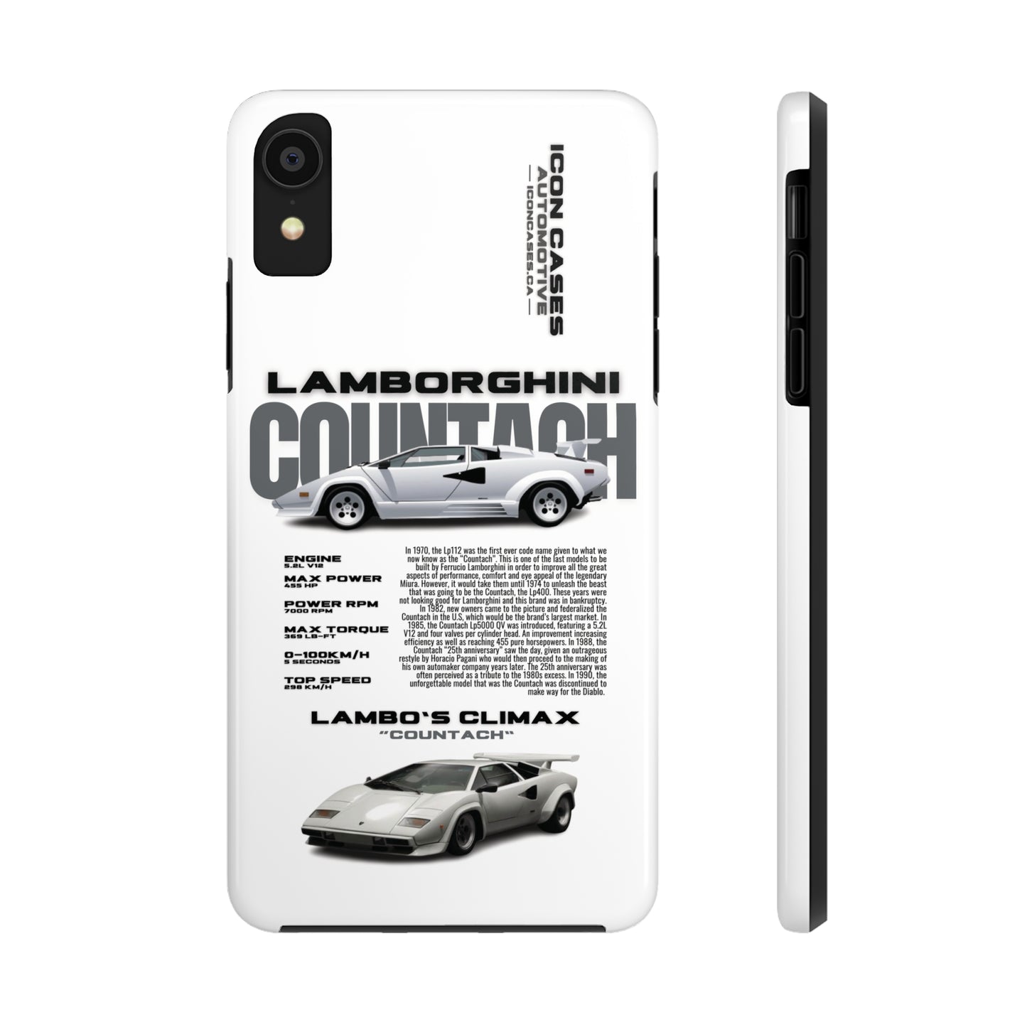 "Countach" White Case Phone Case Icon Cases