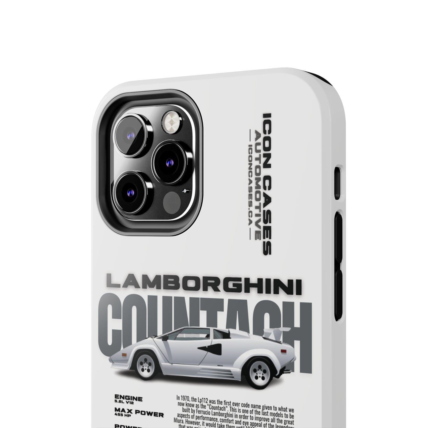 "Countach" White Case Phone Case Icon Cases
