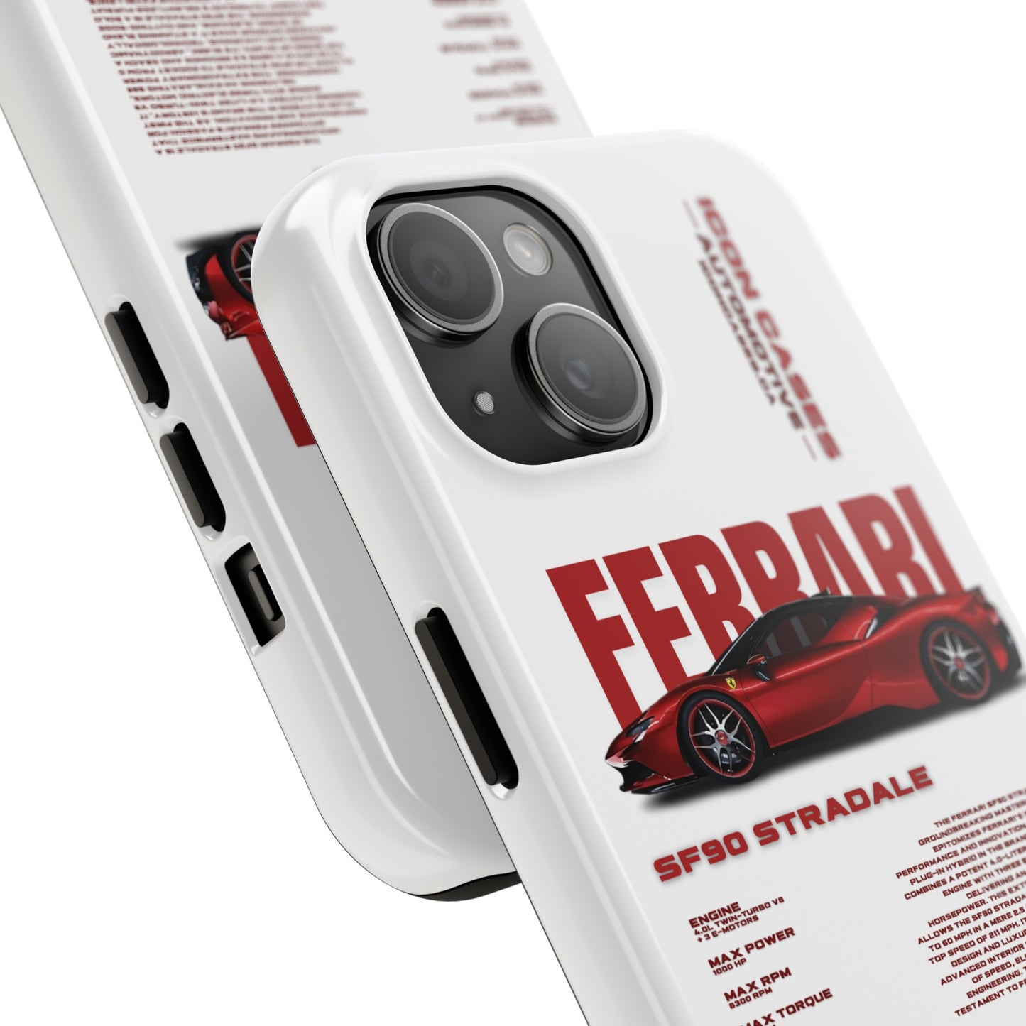 "SF90" White Case Phone Case Icon Cases
