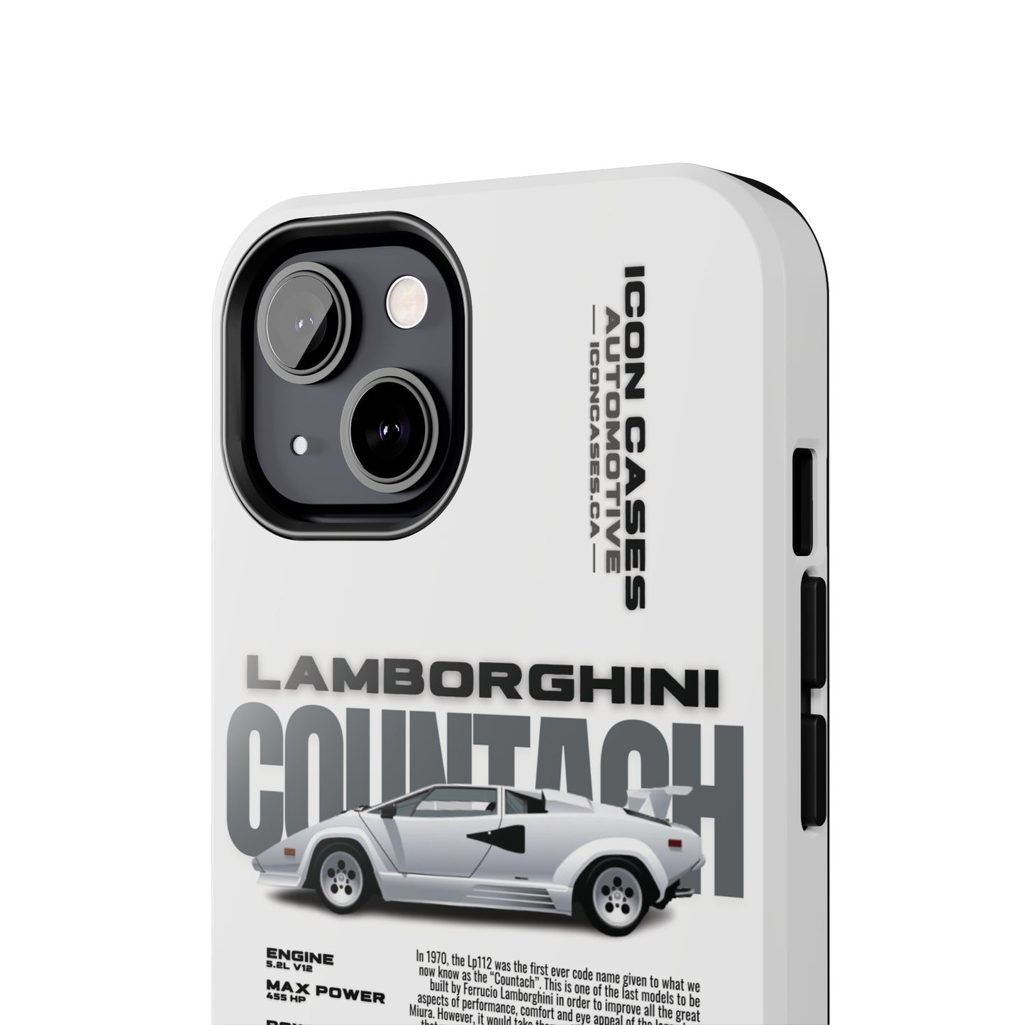 "Countach" White Case Phone Case Icon Cases