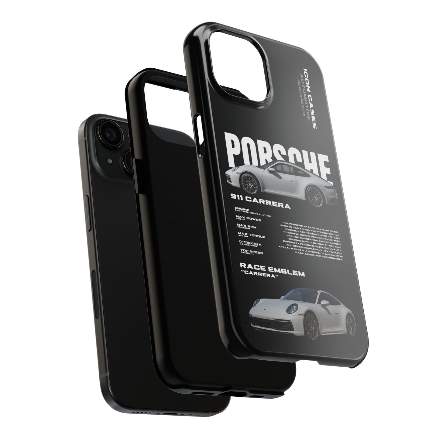 "992 carrera" Black Case Phone Case Icon Cases