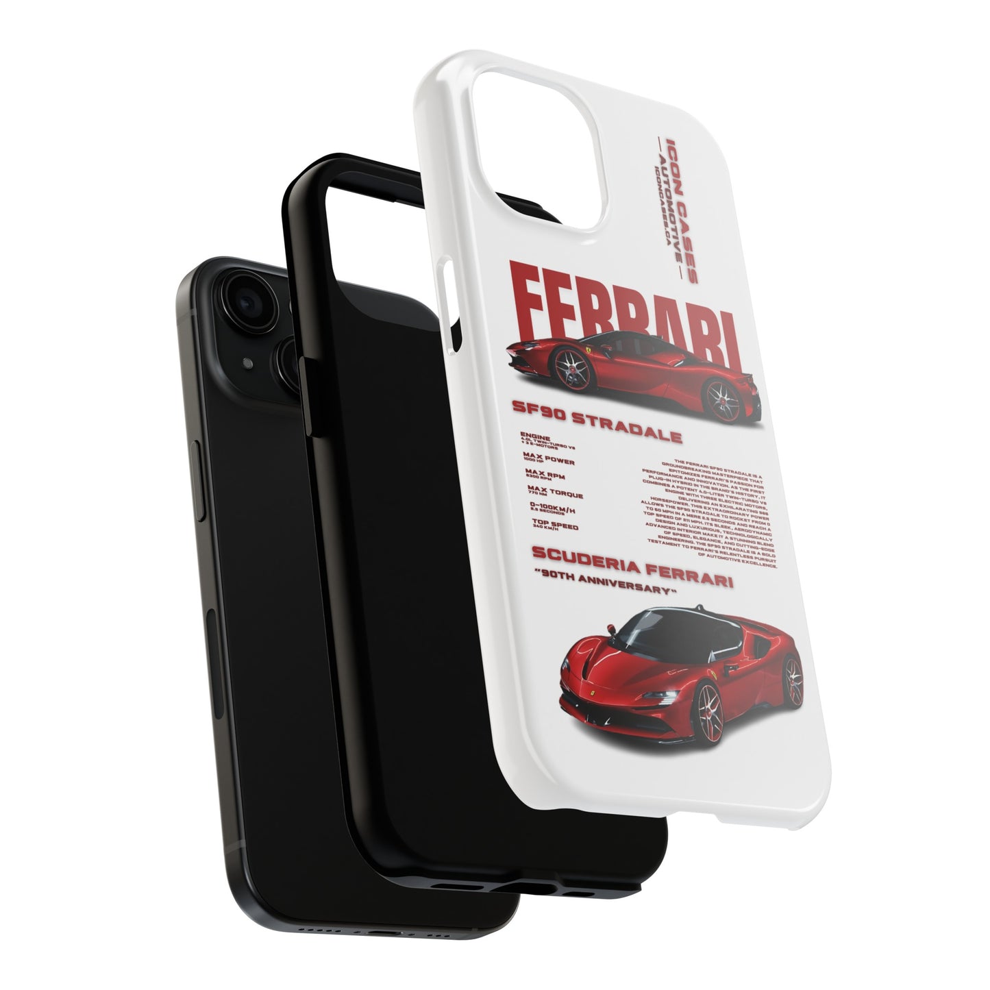 "SF90" White Case Phone Case Icon Cases