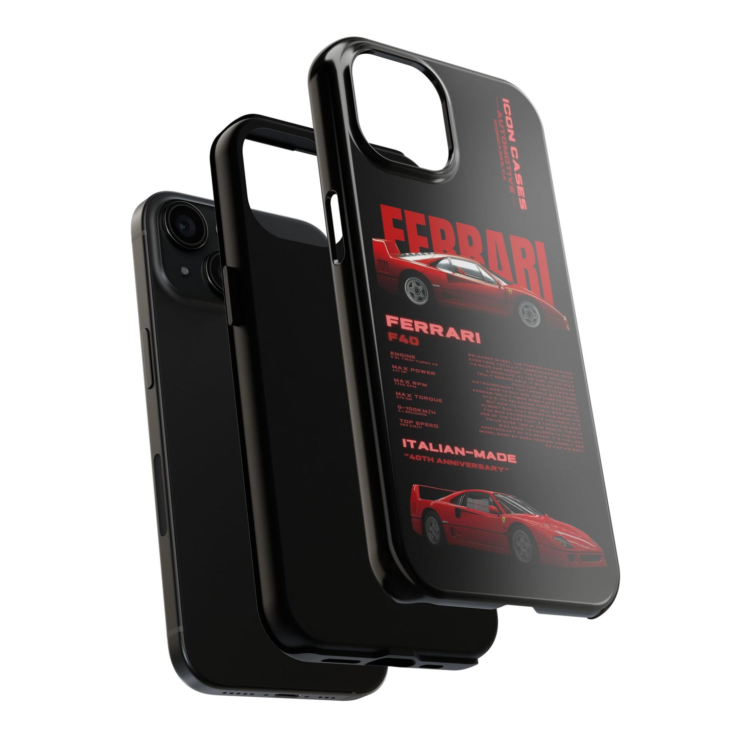 "F40" Black Case Phone Case Icon Cases