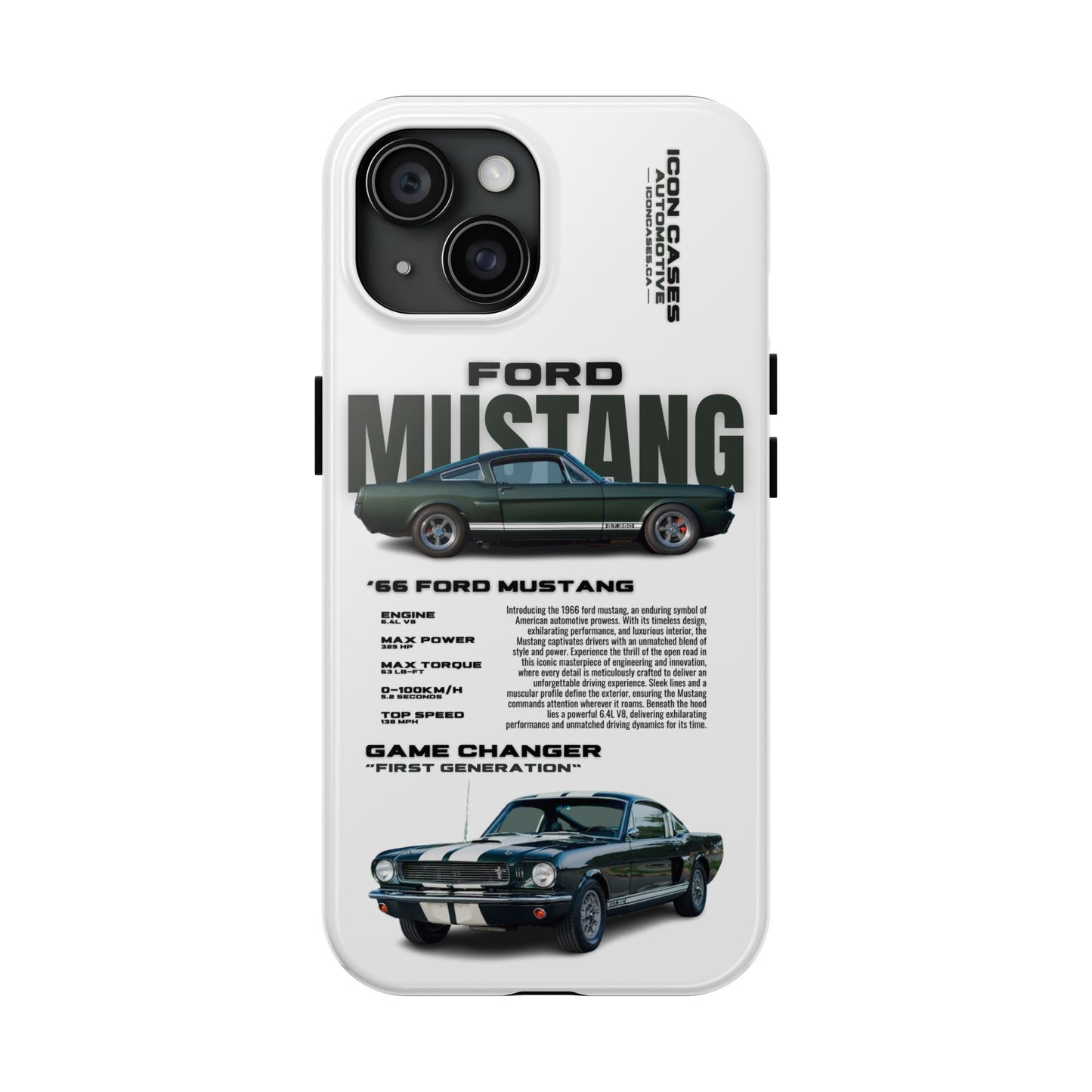 "Mustang" White Case Phone Case Icon Cases
