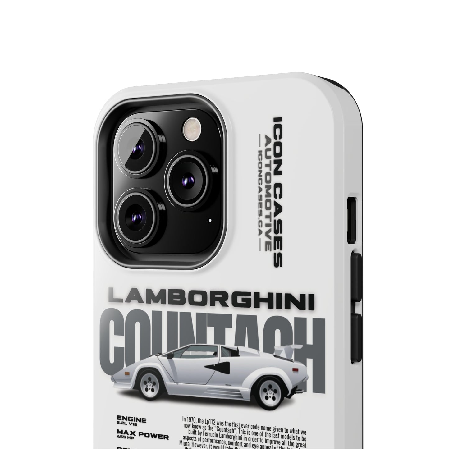 "Countach" White Case Phone Case Icon Cases