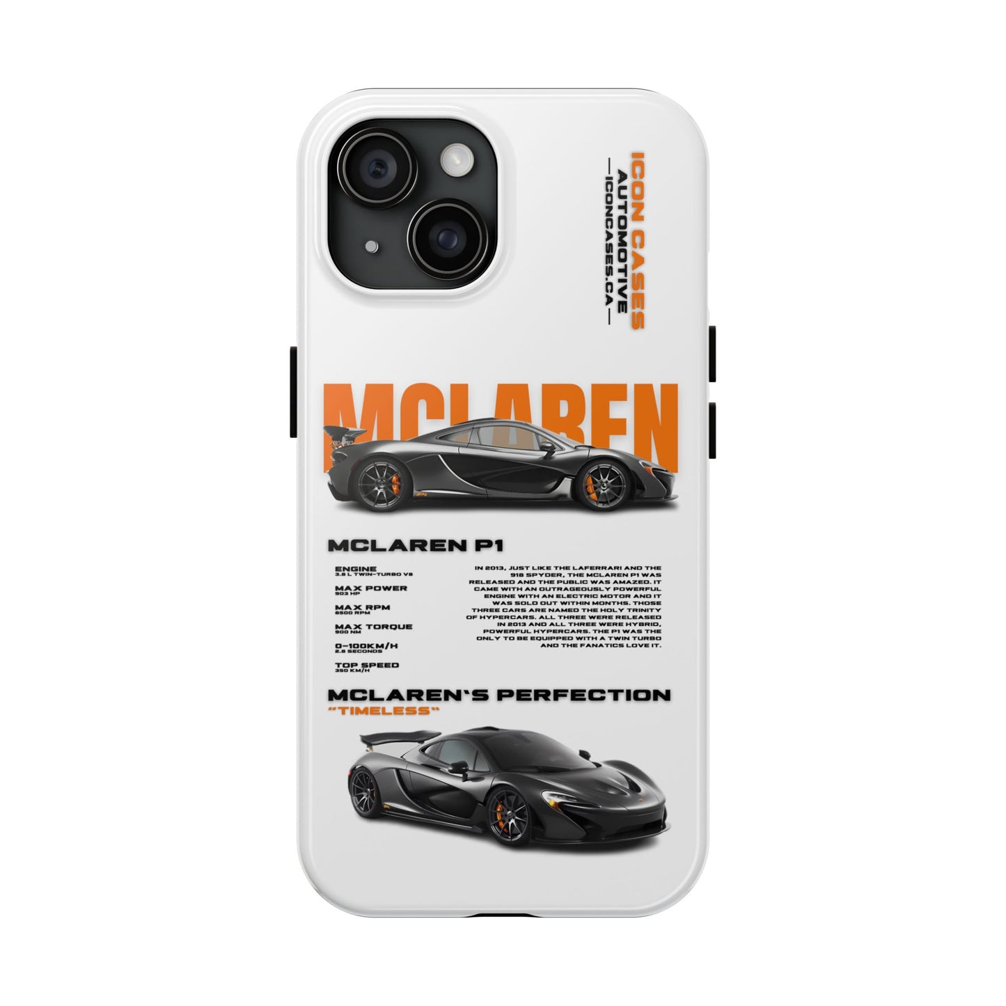 "P1" White Case Phone Case Icon Cases