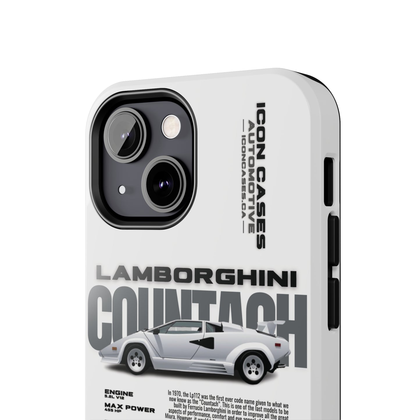 "Countach" White Case Phone Case Icon Cases