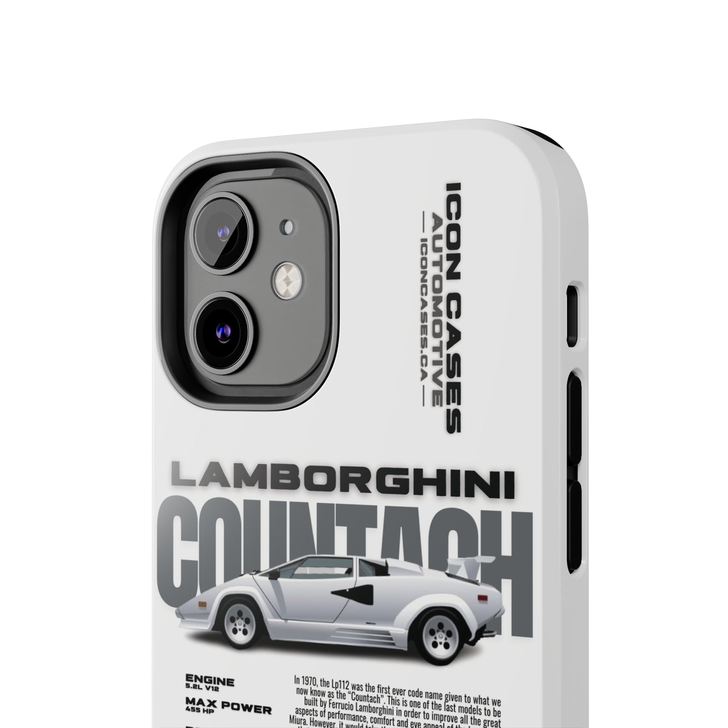 "Countach" White Case Phone Case Icon Cases