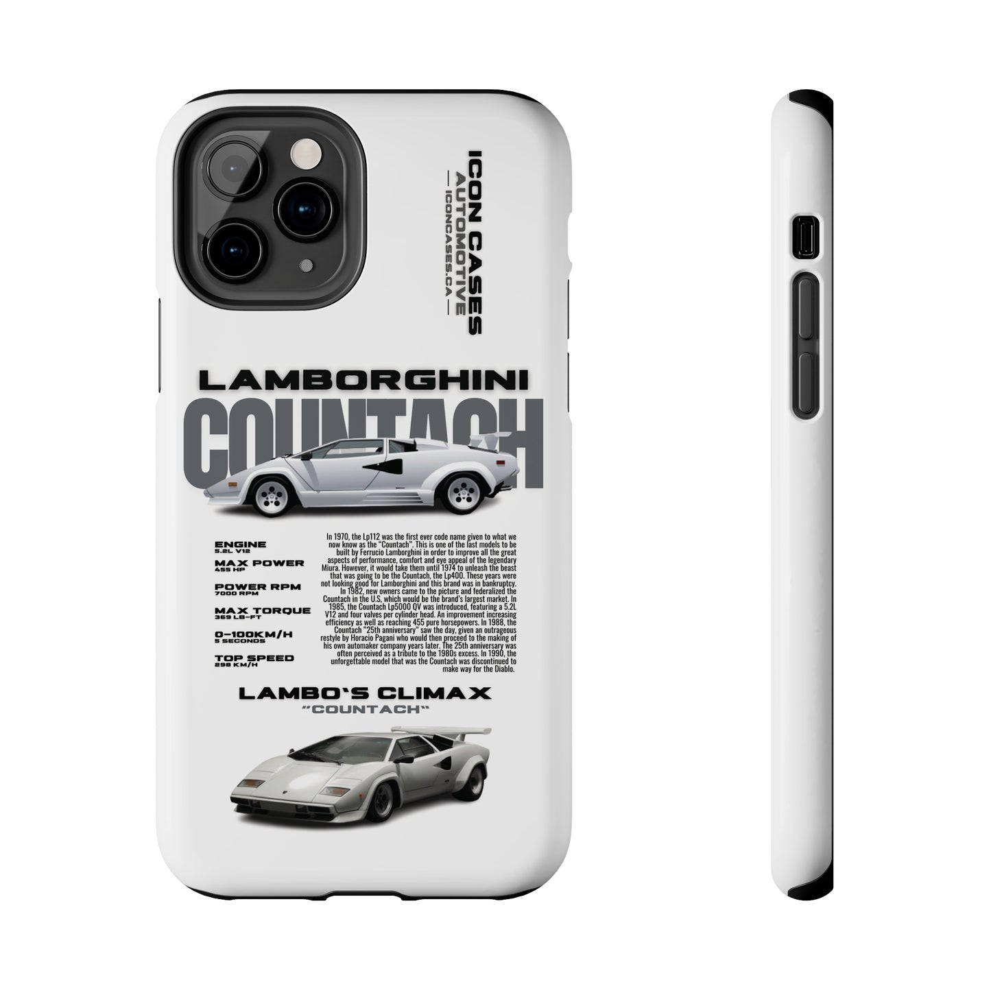 "Countach" White Case Phone Case Icon Cases