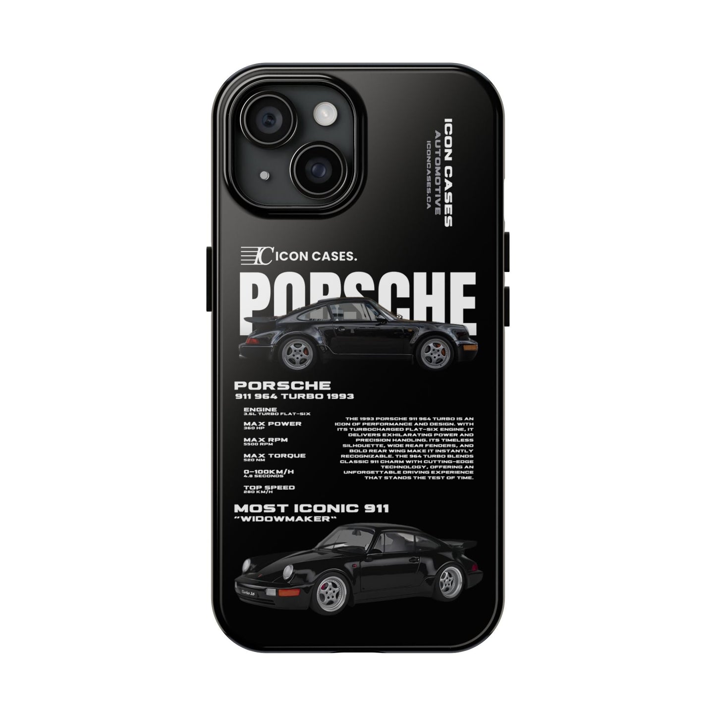 "964 Turbo" black case Phone Case Icon Cases