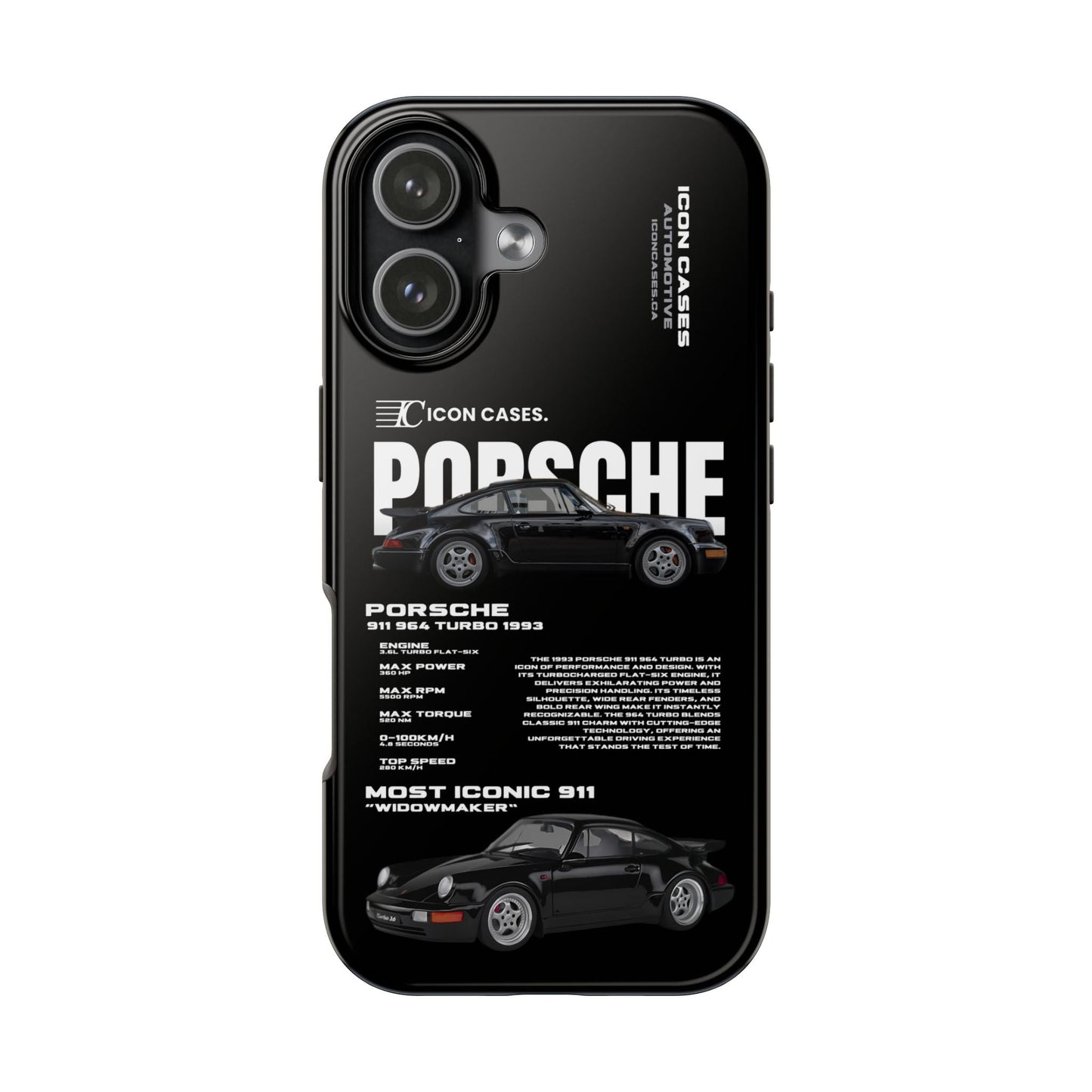 "964 Turbo" black case Phone Case Icon Cases