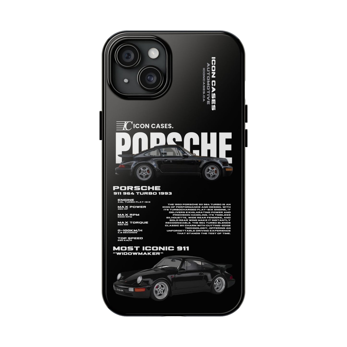 "964 Turbo" black case Phone Case Icon Cases
