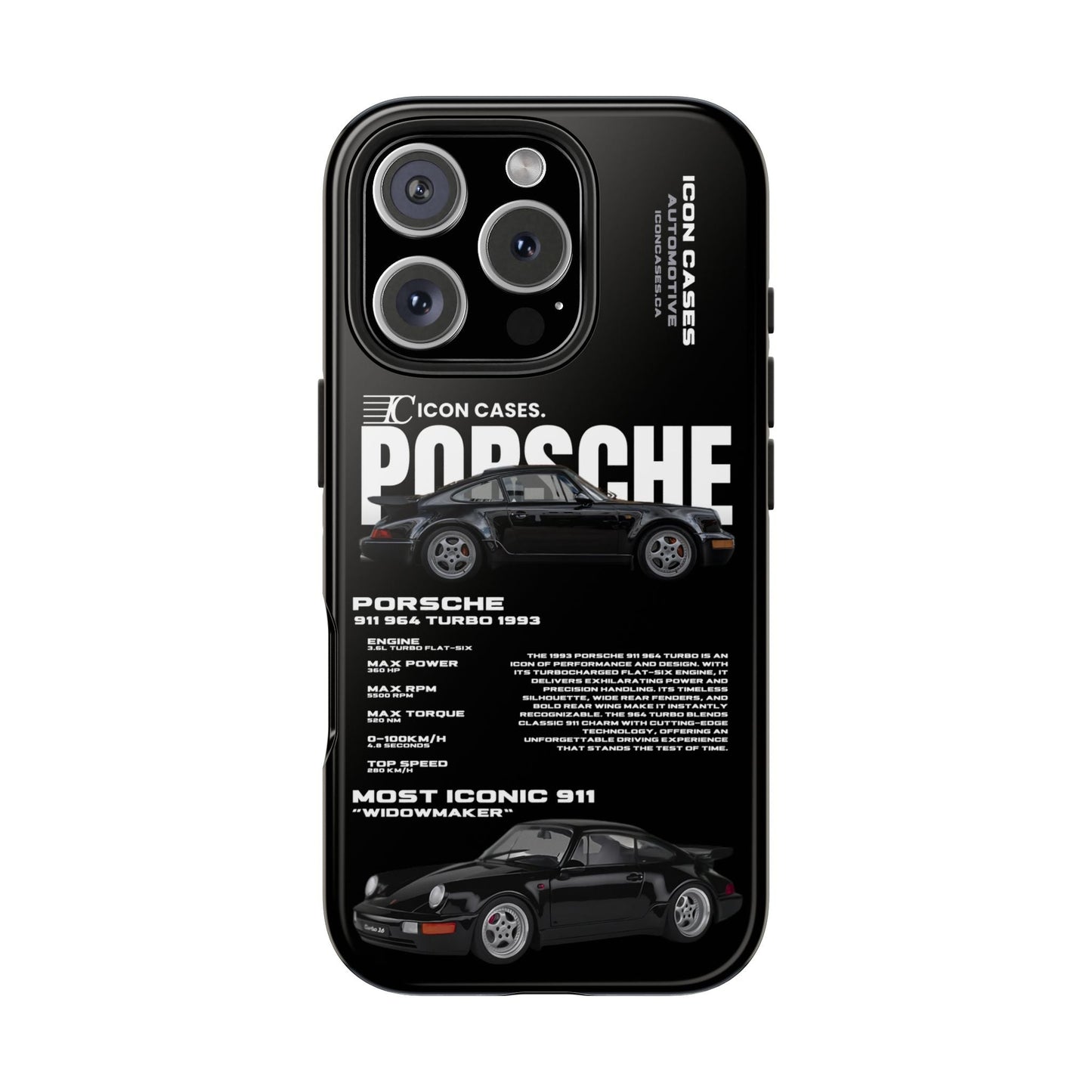"964 Turbo" black case Phone Case Icon Cases