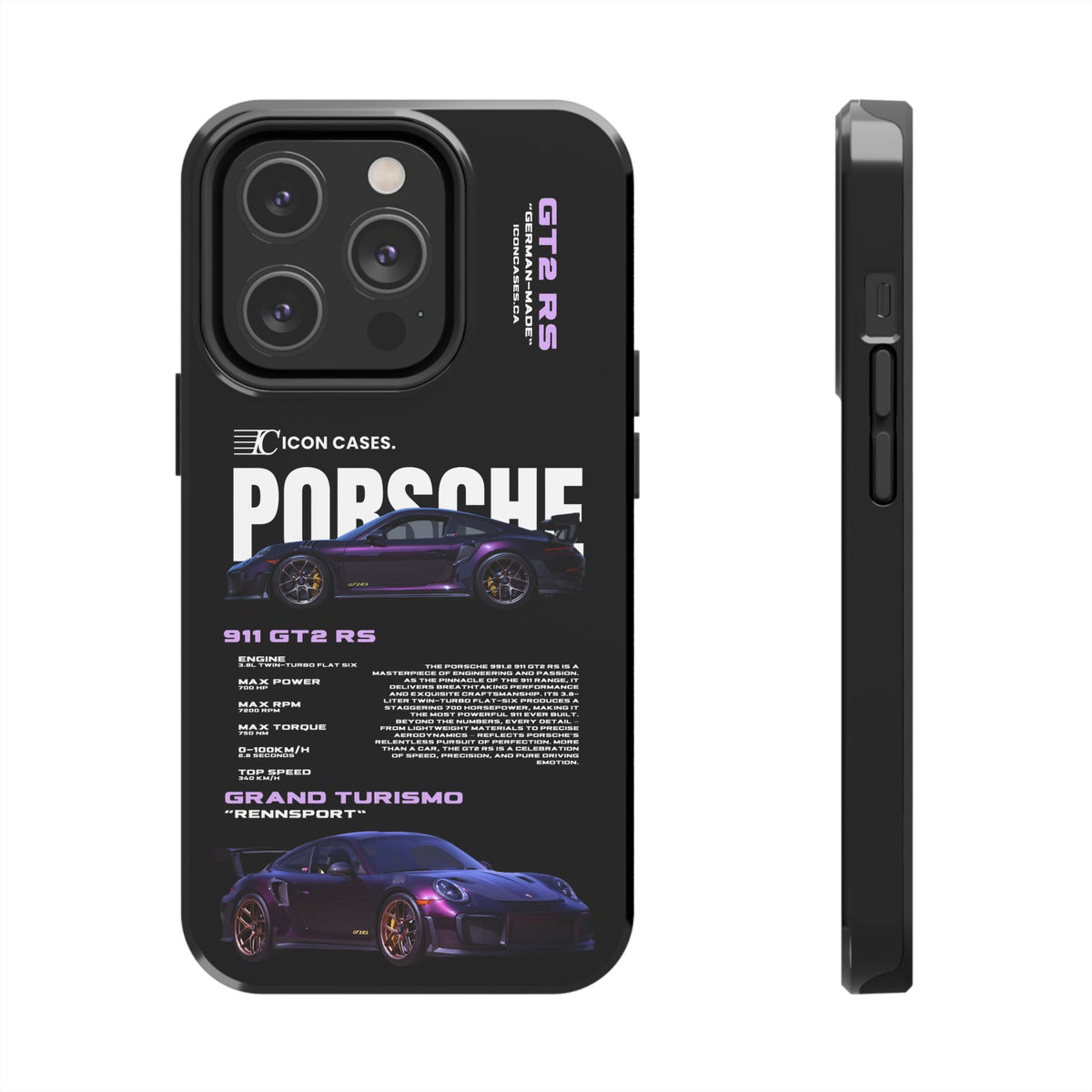 "Purple GT2RS" Black Case