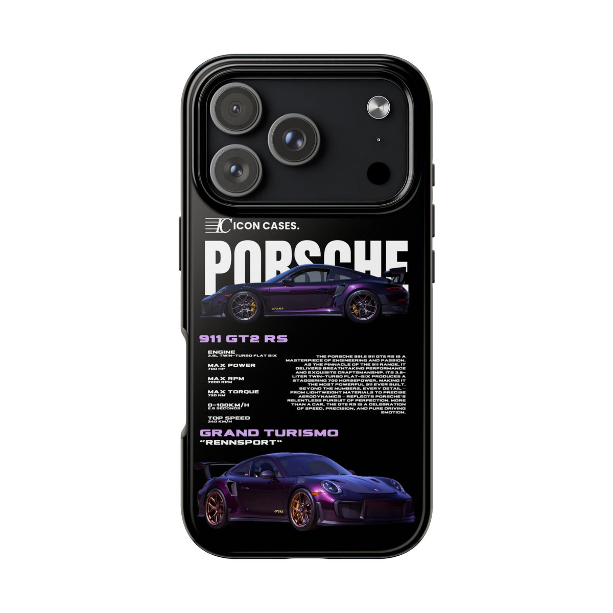 "Purple GT2RS" Black Case