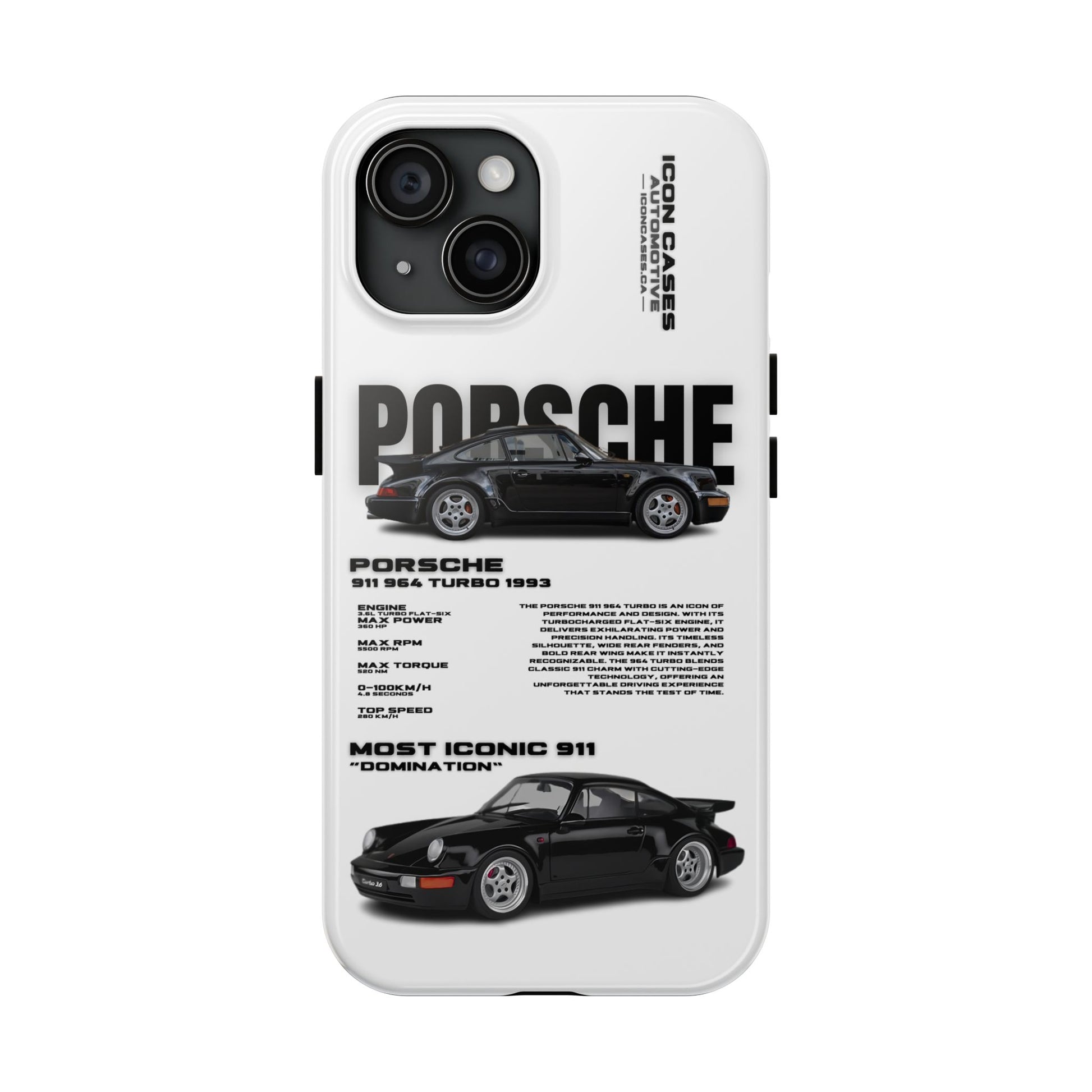 "964 Turbo" White Case Phone Case Icon Cases