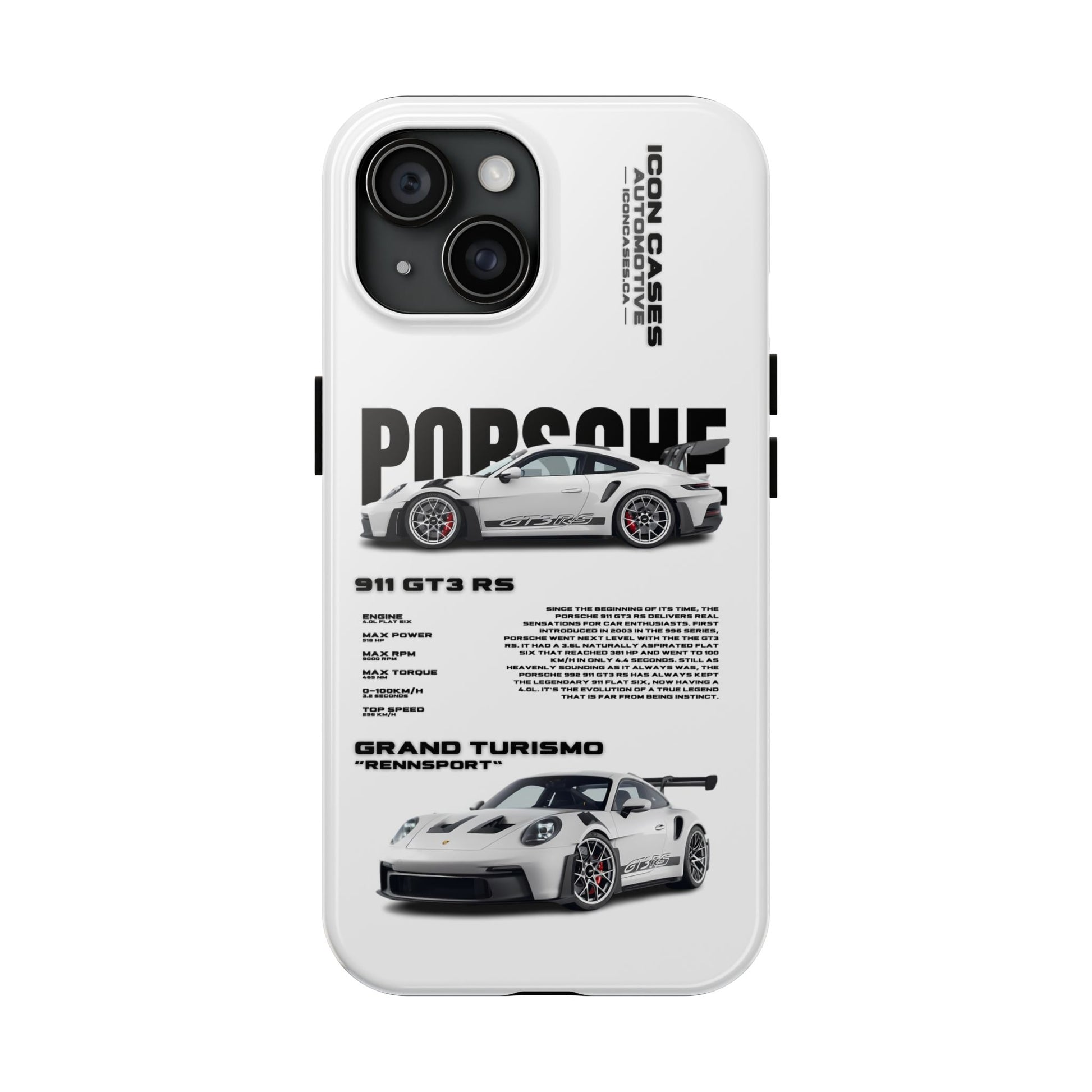 "GT3RS" White Case Phone Case Icon Cases