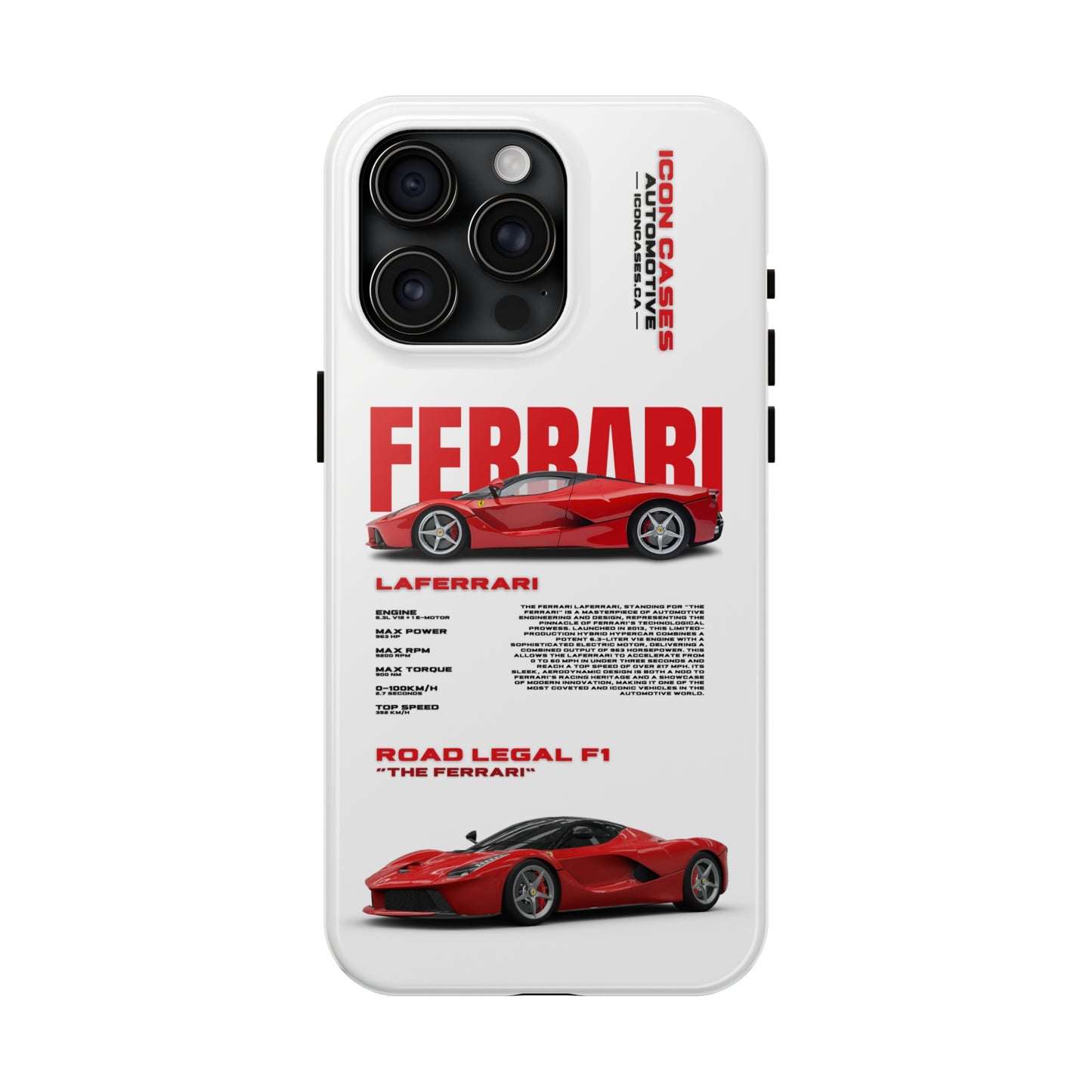 "Laferrari" White Case Phone Case Icon Cases