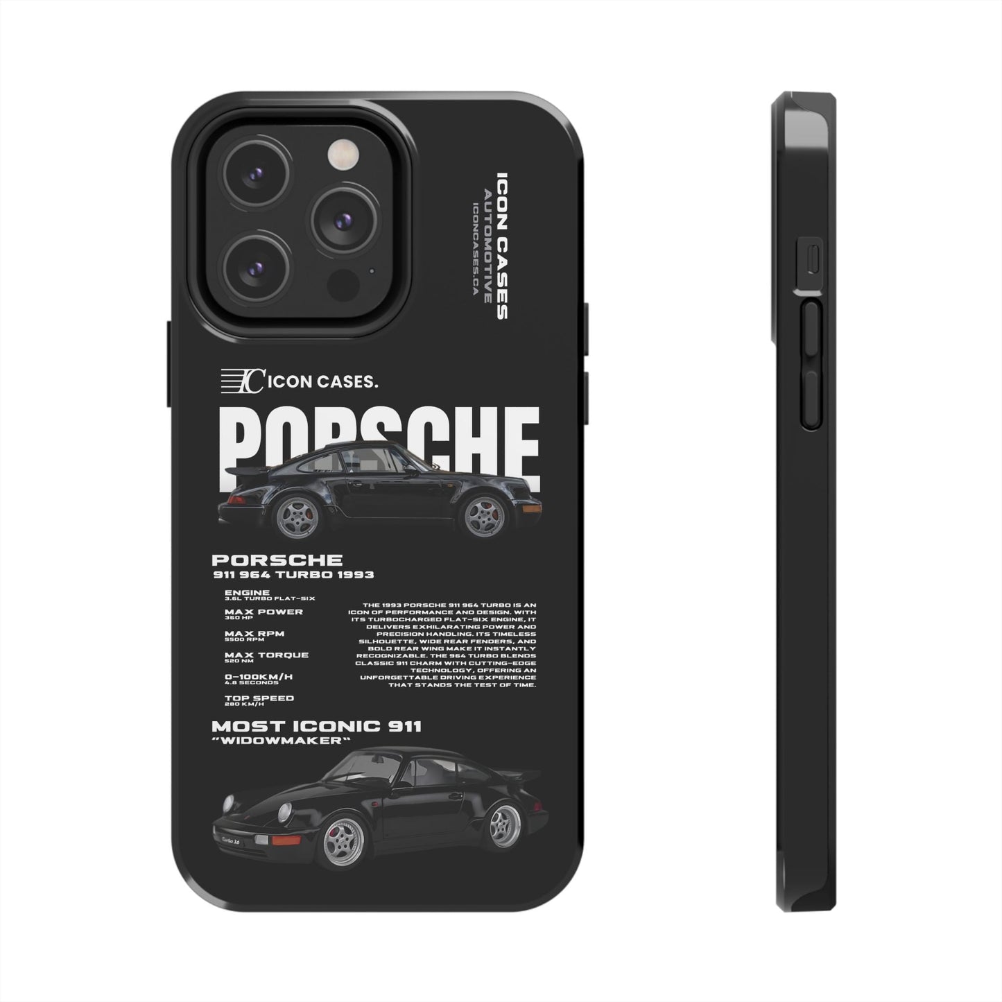 "964 Turbo" black case Phone Case Icon Cases