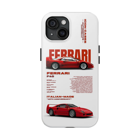 "F40" White Case Phone Case Icon Cases