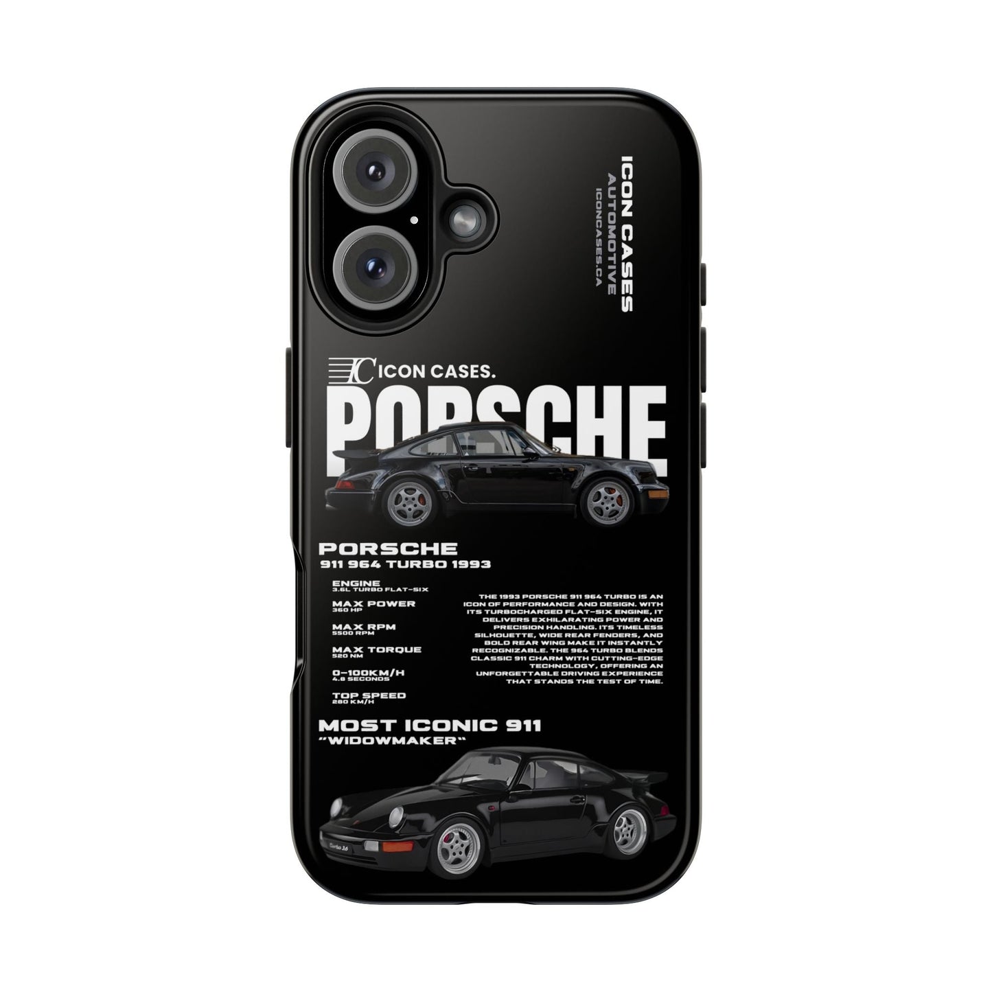 "964 Turbo" black case Phone Case Icon Cases