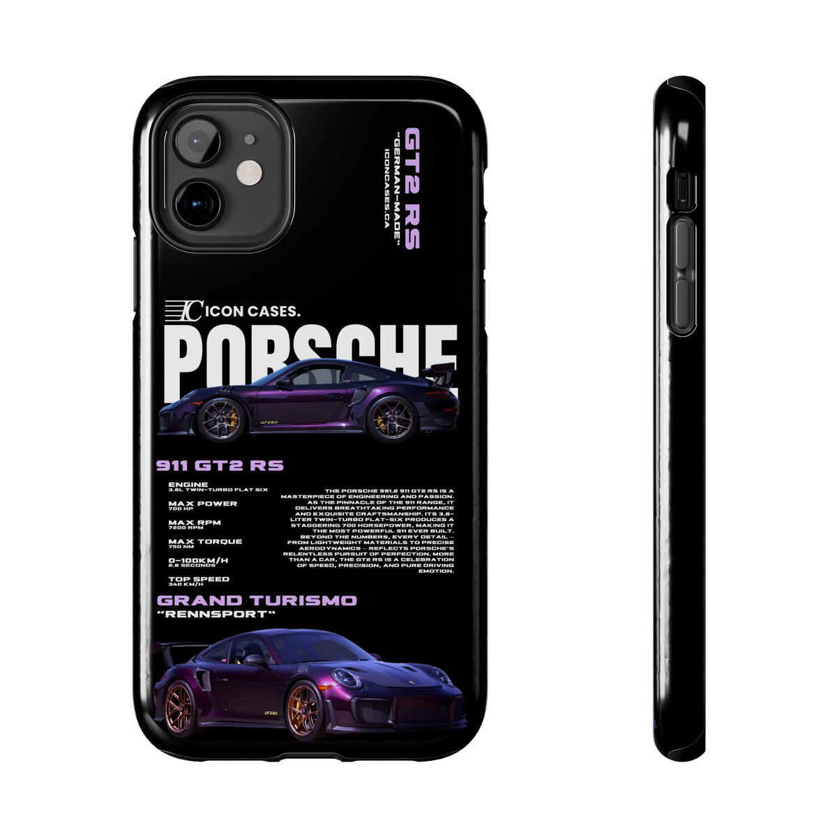 "Purple GT2RS" Black Case