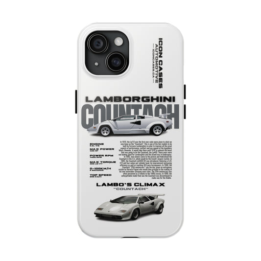 "Countach" White Case Phone Case Icon Cases