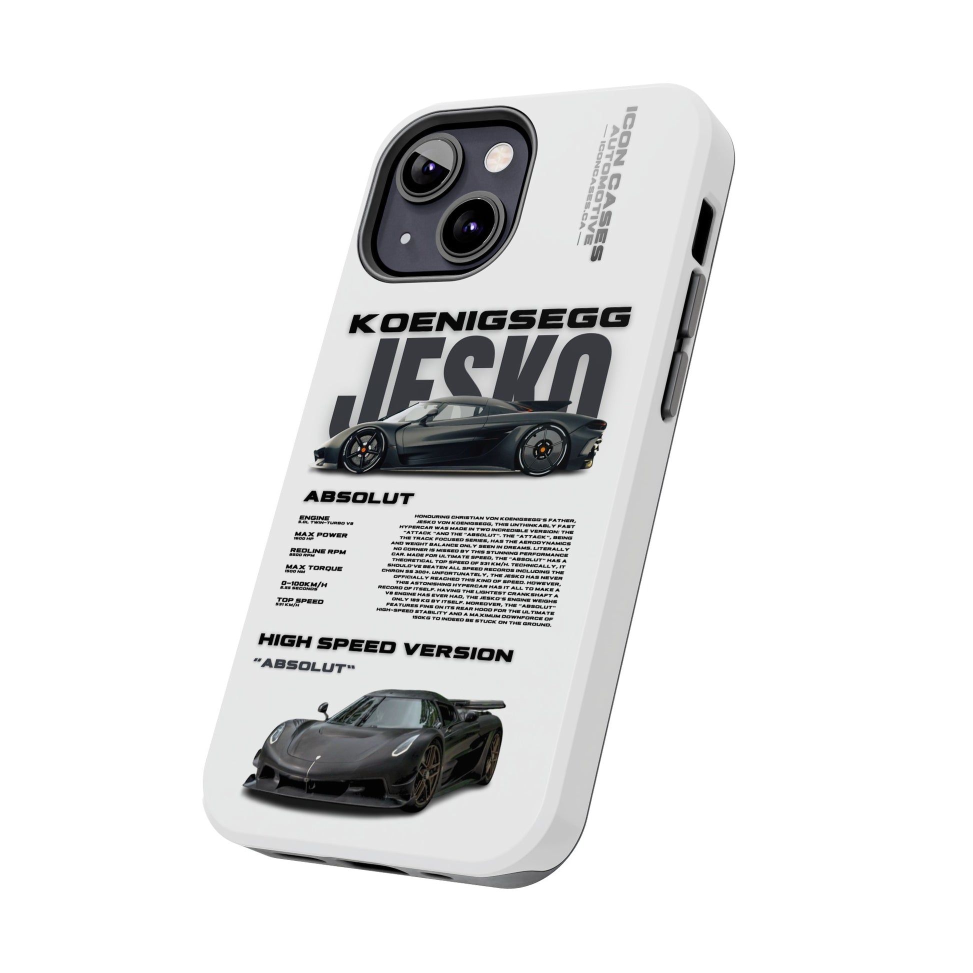 "Jesko" White case Phone Case Icon Cases