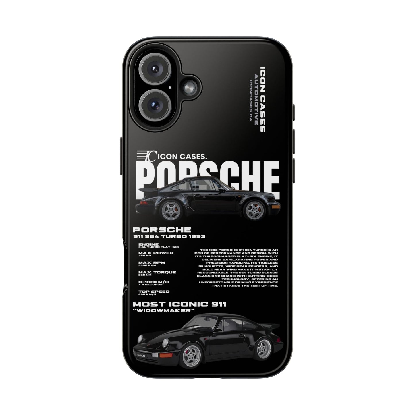 "964 Turbo" black case Phone Case Icon Cases