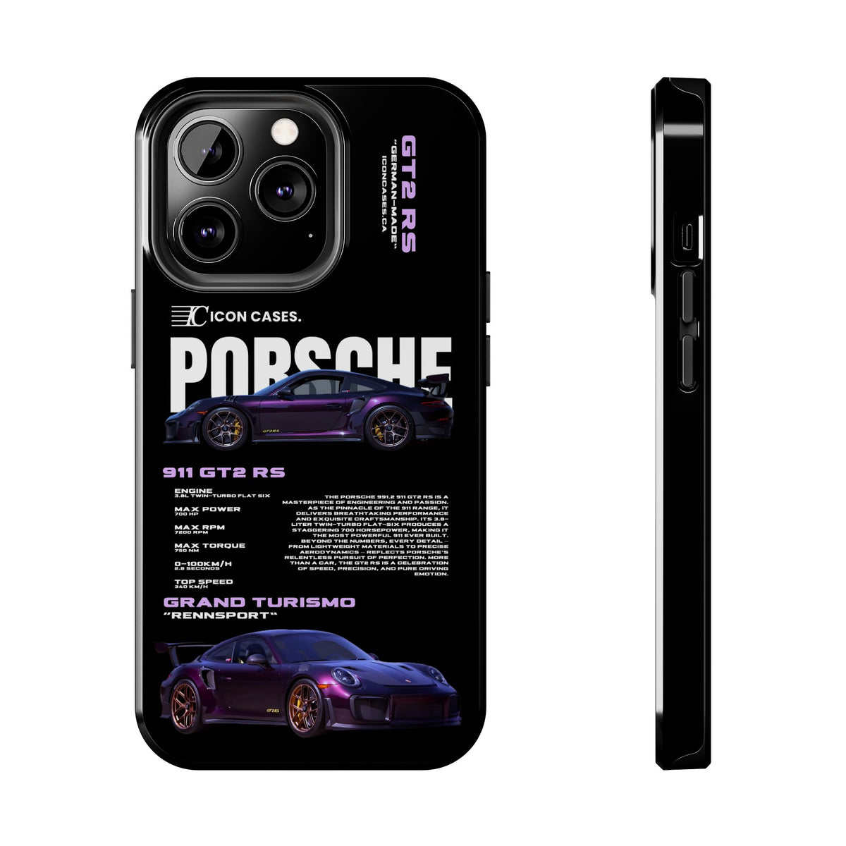 "Purple GT2RS" Black Case