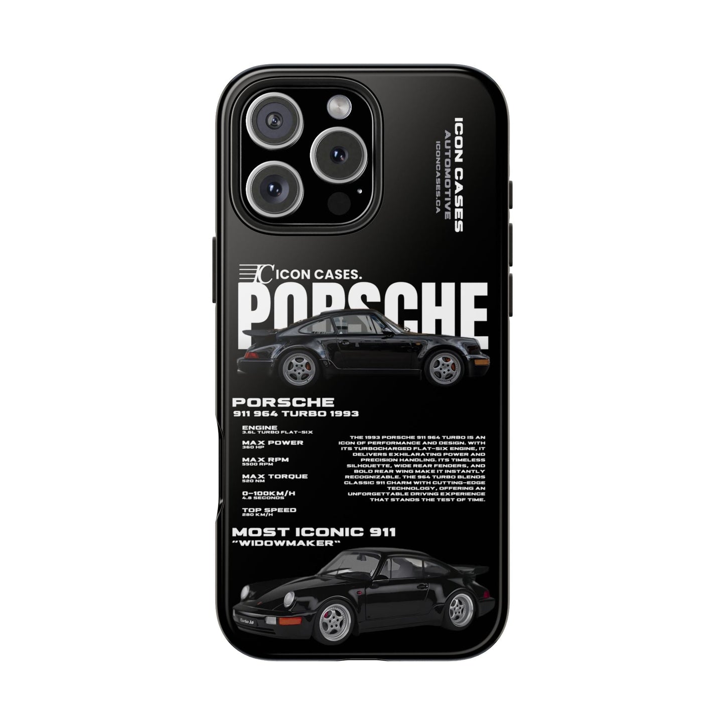"964 Turbo" black case Phone Case Icon Cases