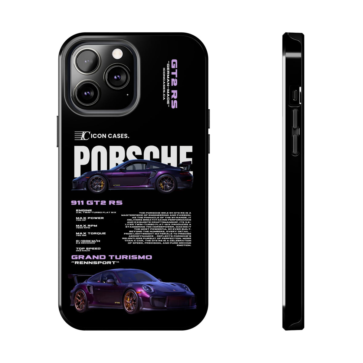 "Purple GT2RS" Black Case