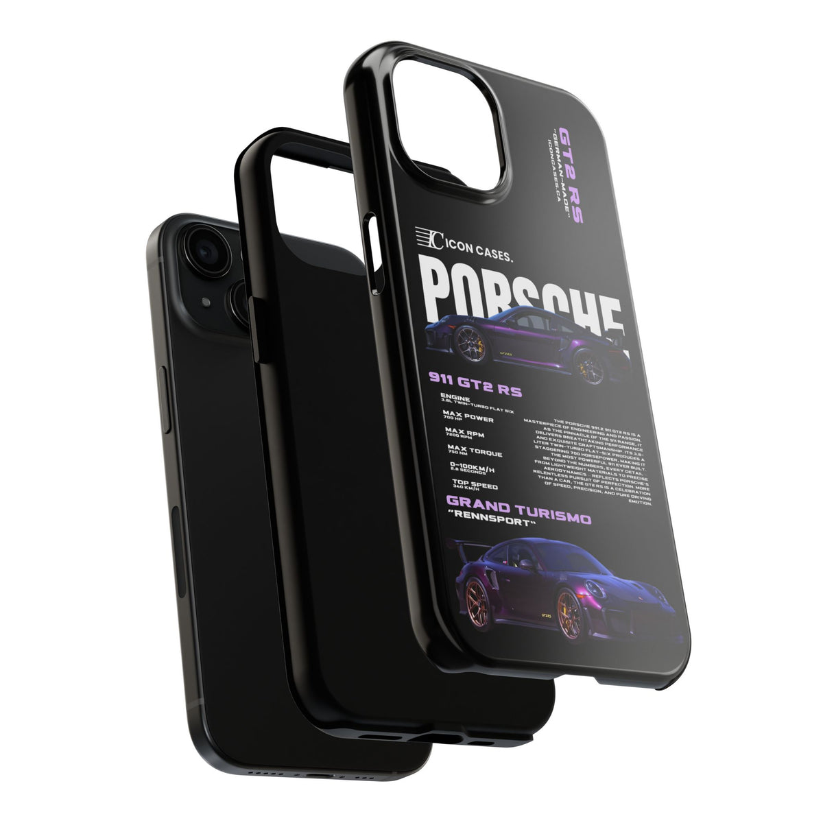 "Purple GT2RS" Black Case