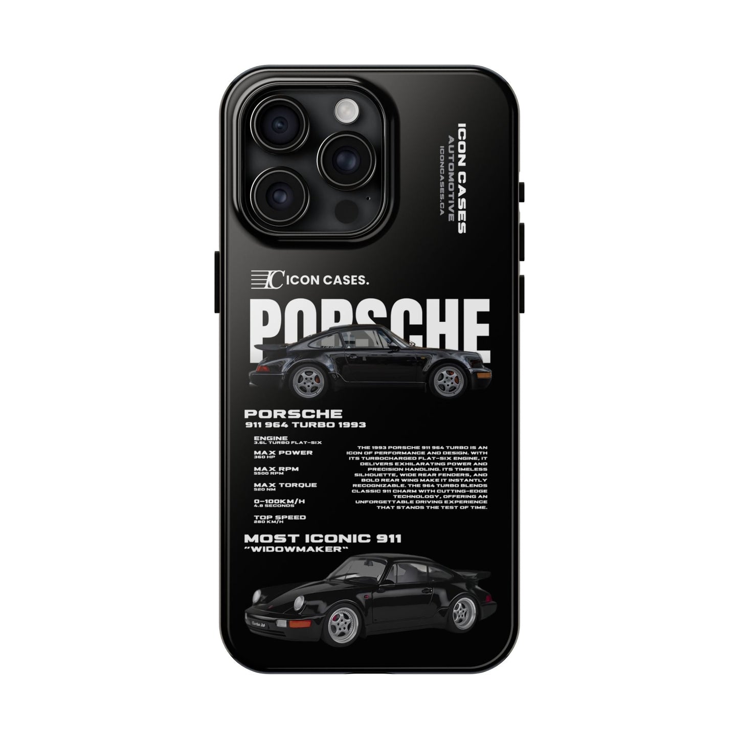 "964 Turbo" black case Phone Case Icon Cases