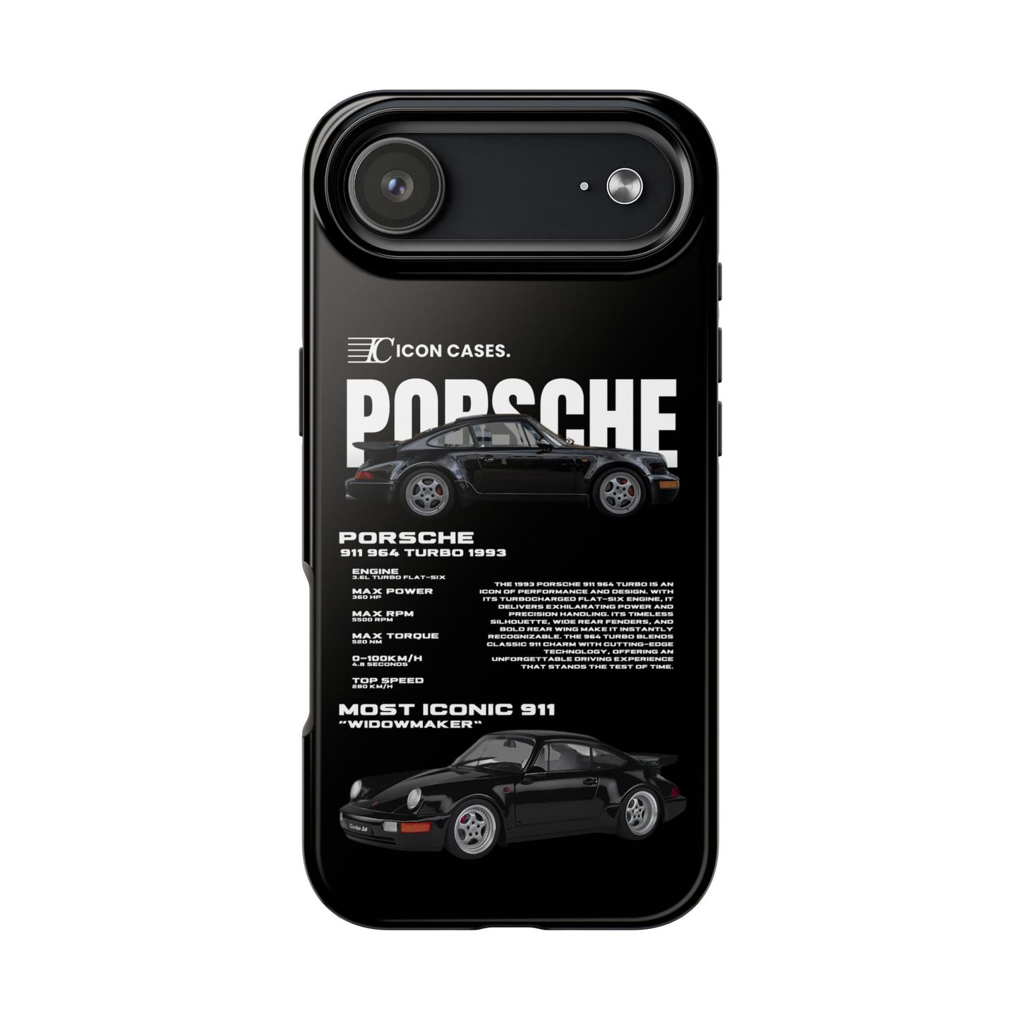 "964 Turbo" black case Phone Case Icon Cases