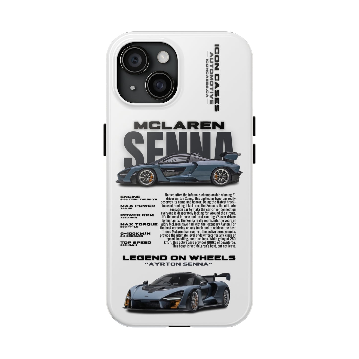 "Senna" White Case Phone Case Icon Cases