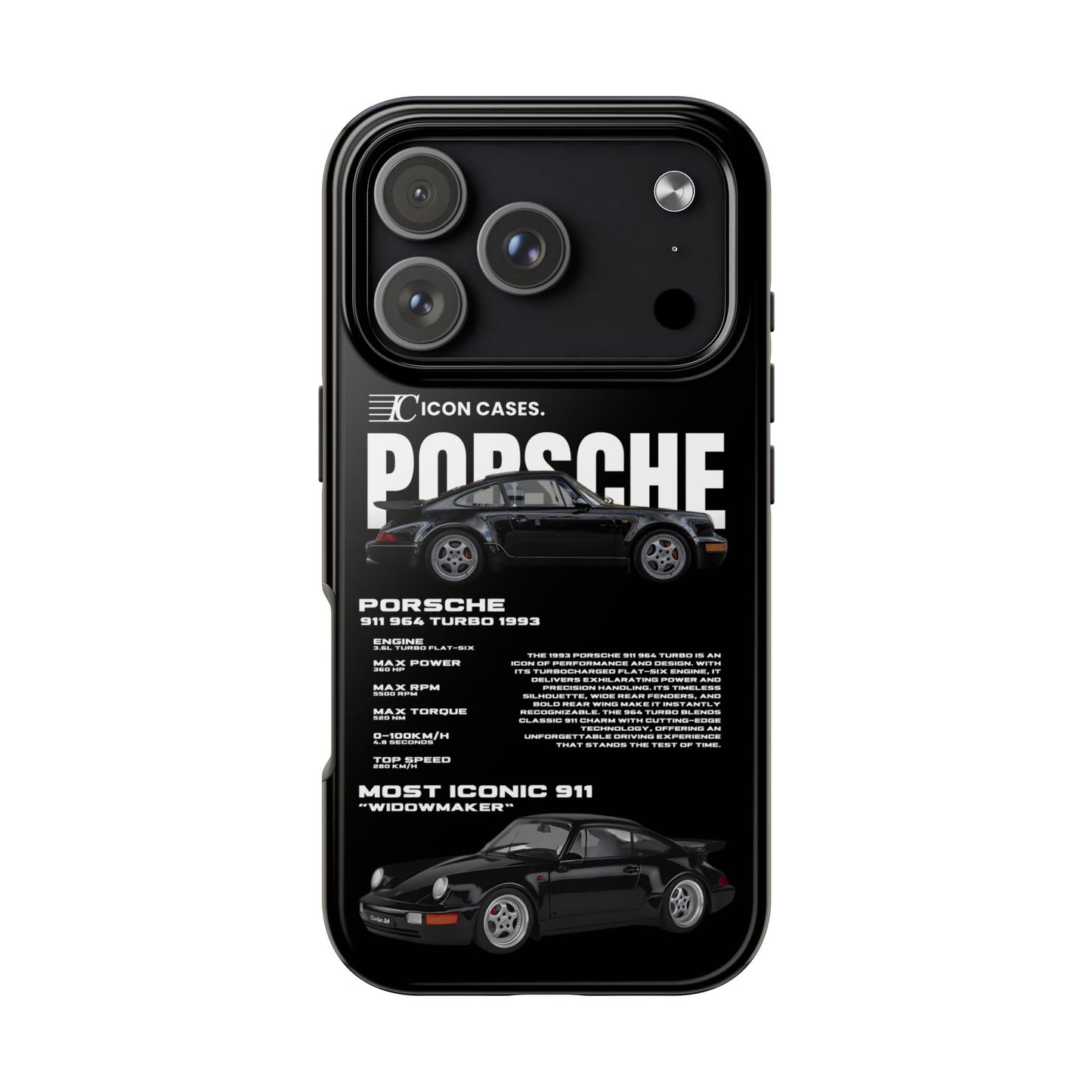 "964 Turbo" black case Phone Case Icon Cases