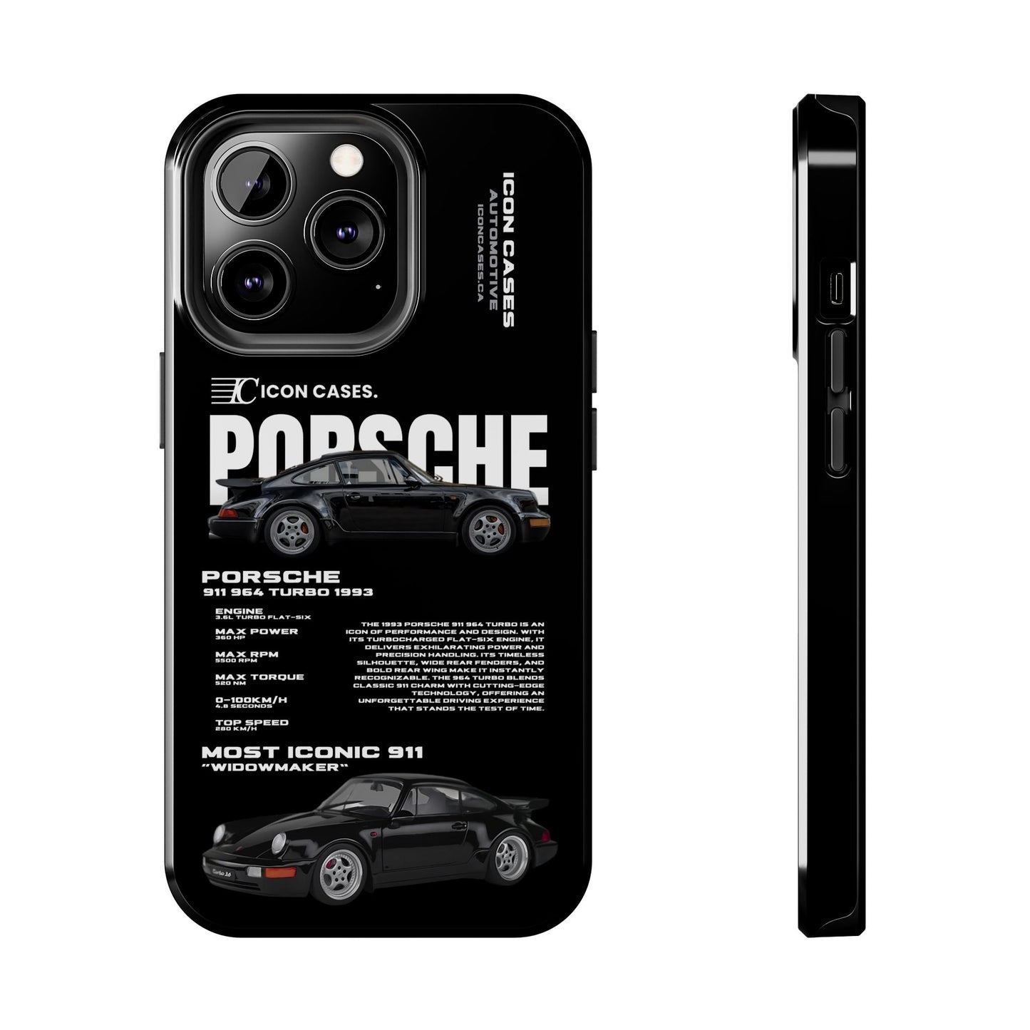 "964 Turbo" black case Phone Case Icon Cases