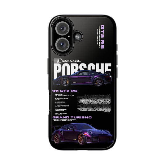"Purple GT2RS" Black Case Phone Case Icon Cases