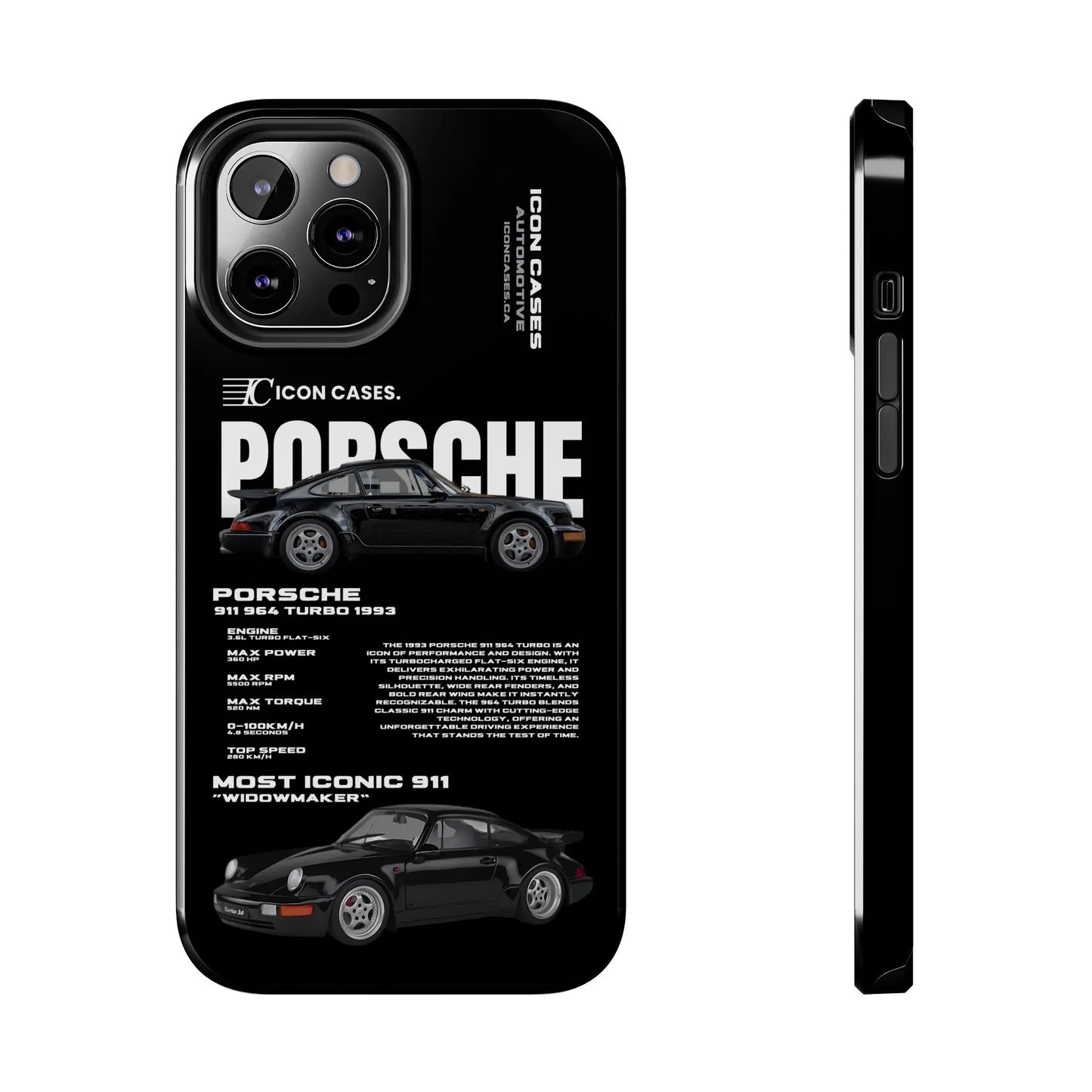 "964 Turbo" black case Phone Case Icon Cases